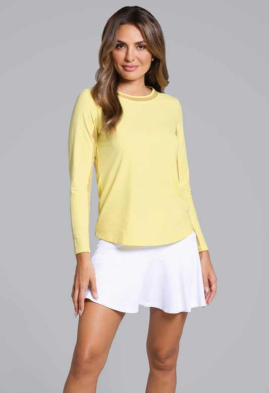 Long Sleeve Crew Neck with Mesh
