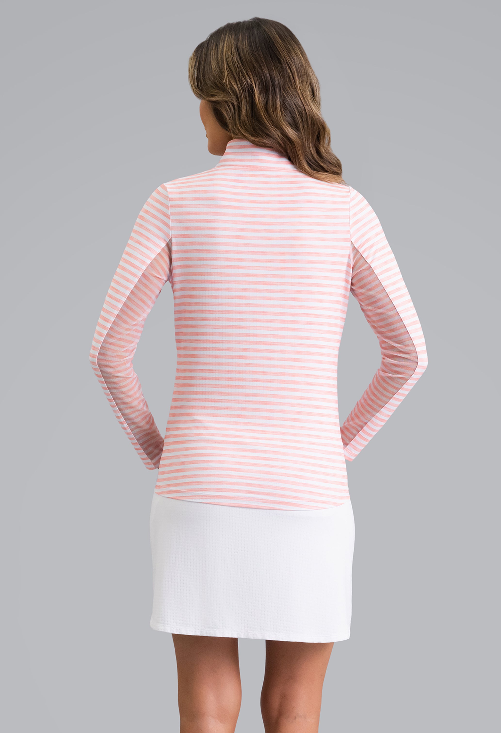 Landon Stripe II Print Long Sleeve Mock Neck Top