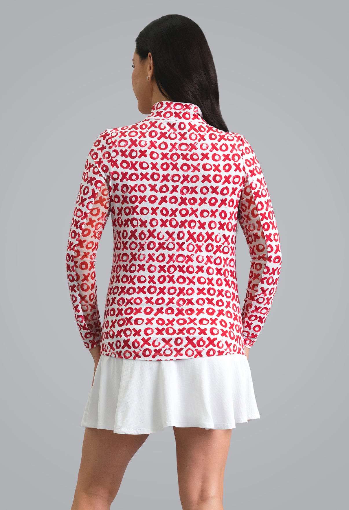 IBKÜL - Hugs & Kisses Long Sleeve Mock Neck Top - Color: Red