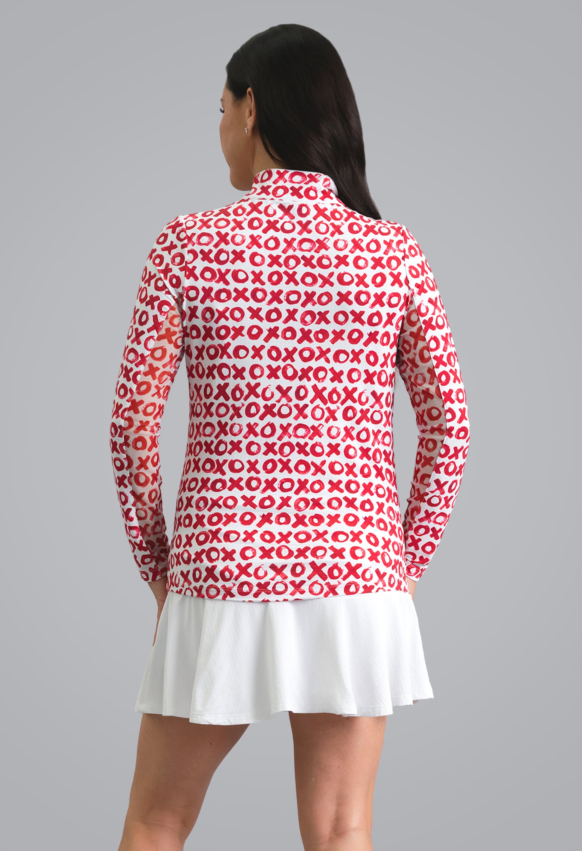IBKÜL - Hugs & Kisses Long Sleeve Mock Neck Top - Color: Red
