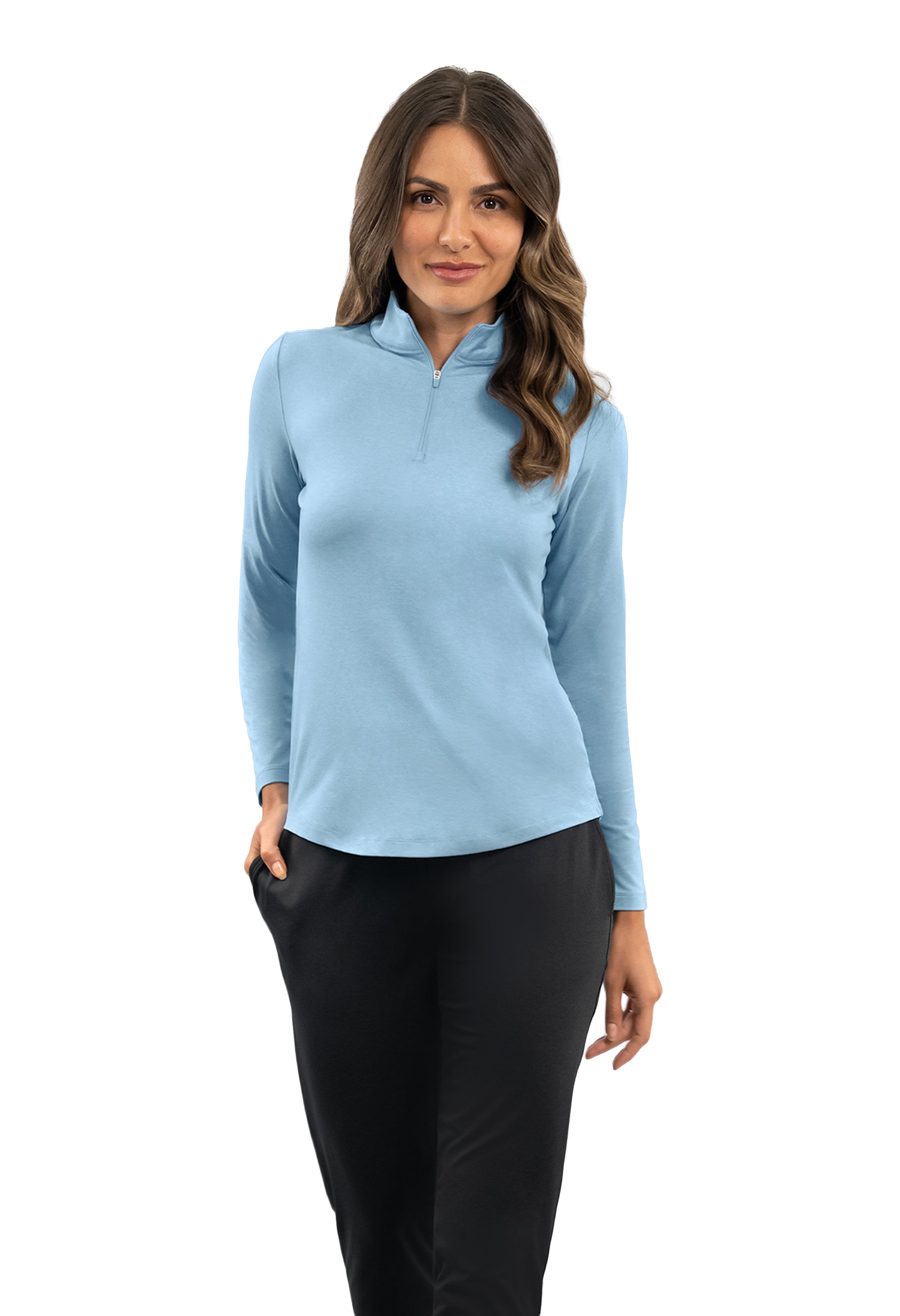 IBKomfortable Long Sleeve Mock Neck Top