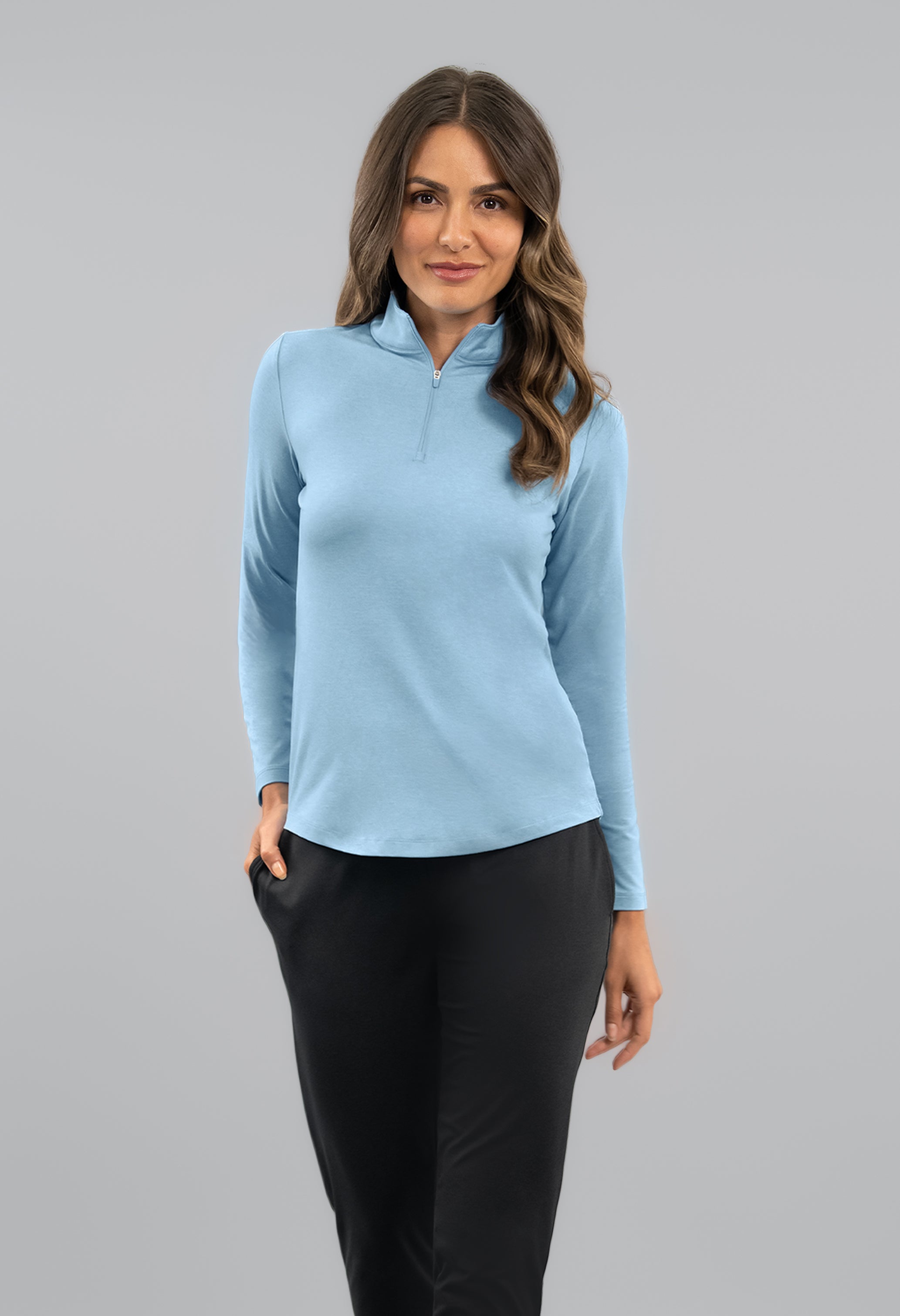 IBKomfortable Long Sleeve Mock Neck Top