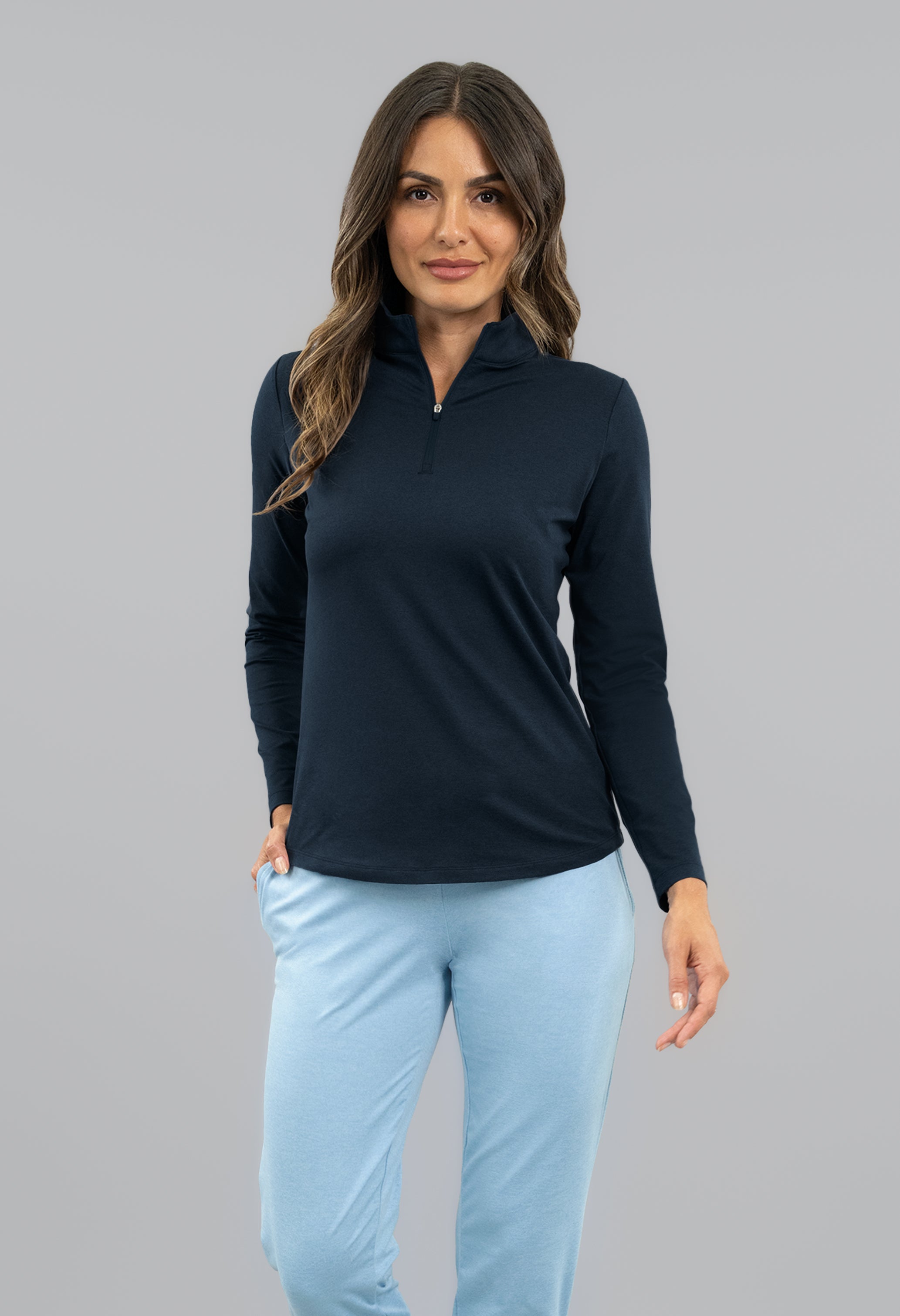IBKomfortable Long Sleeve Mock Neck Top