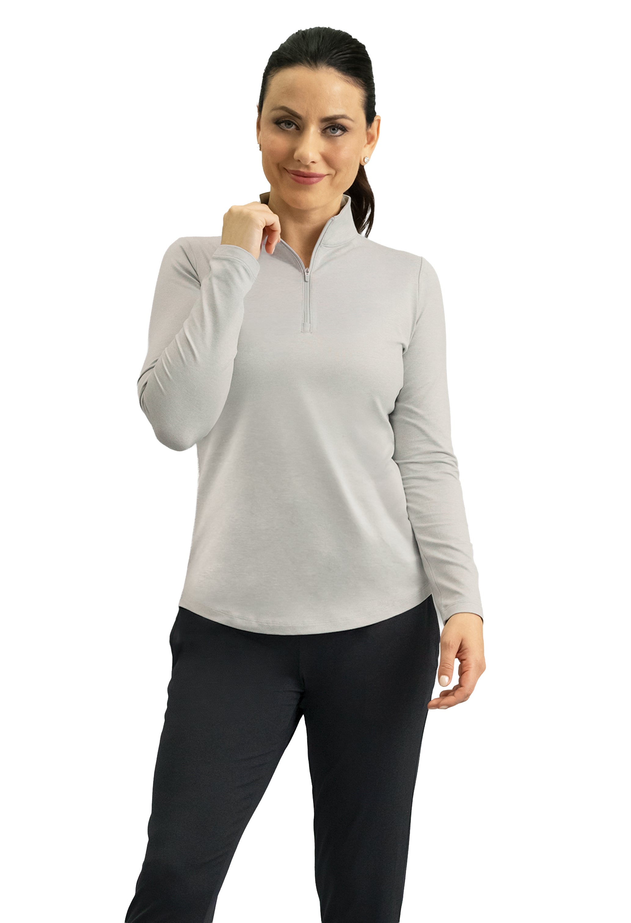 IBKomfortable Long Sleeve Mock Neck Top