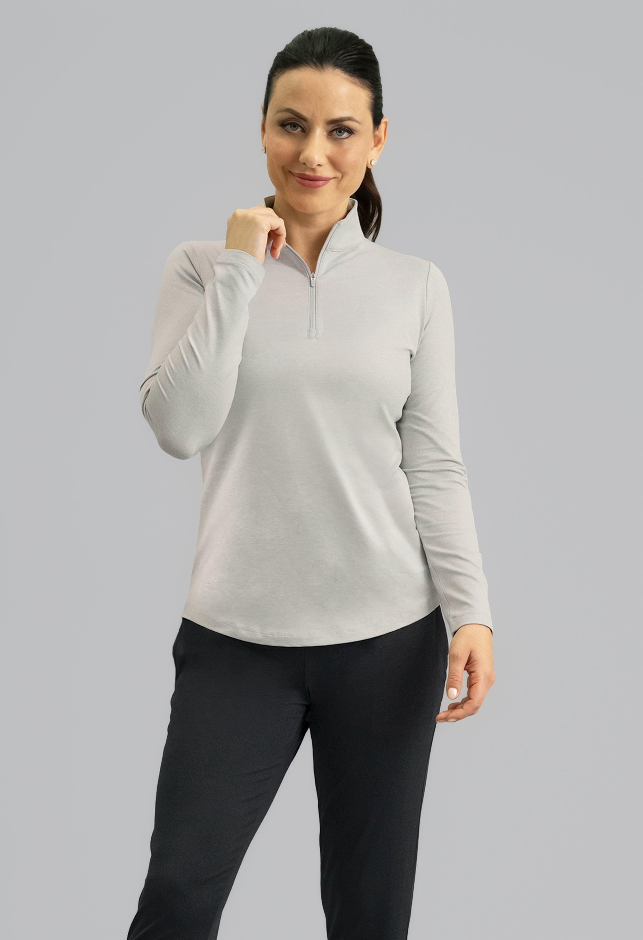 IBKomfortable Long Sleeve Mock Neck Top