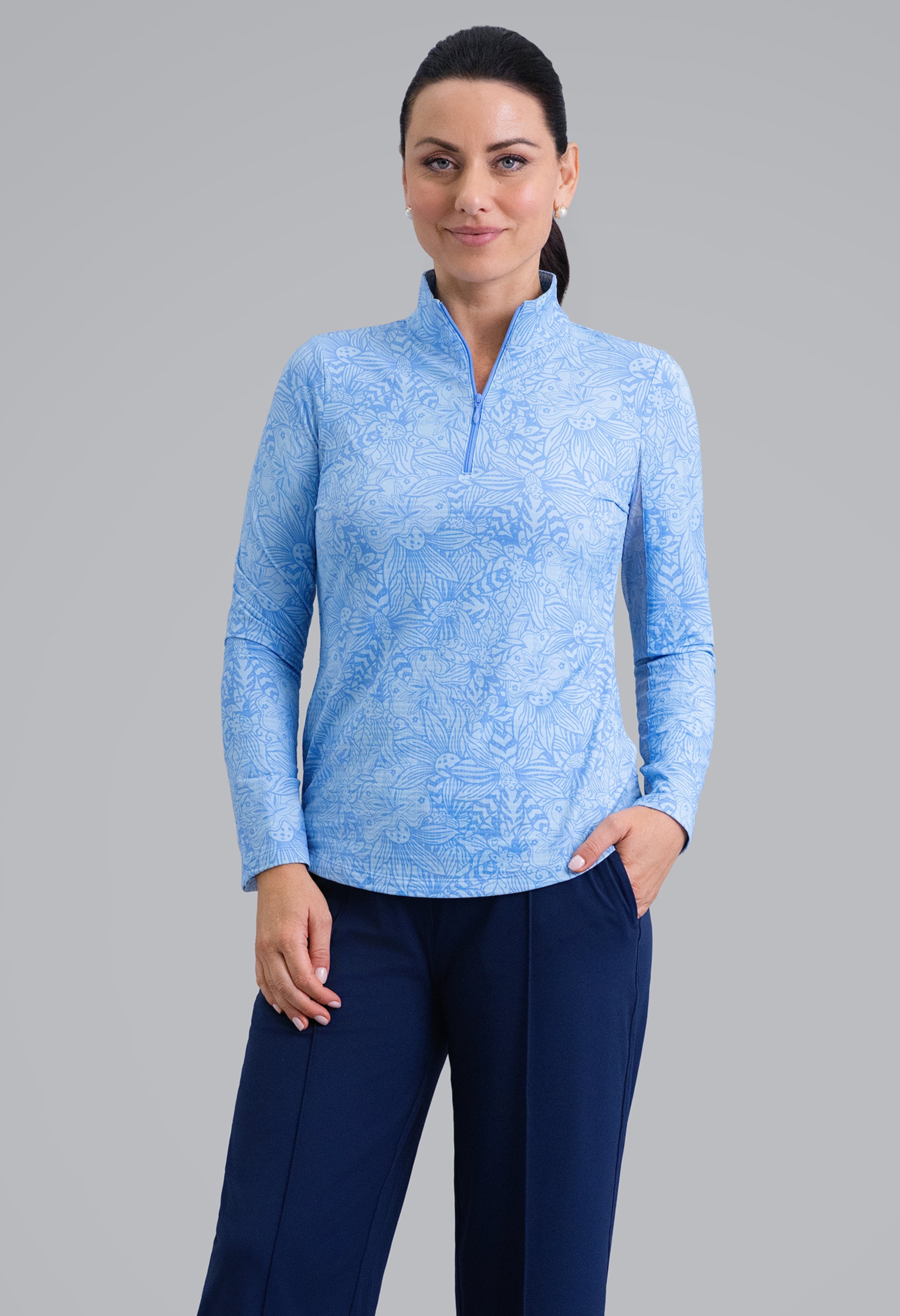 Annie Long Sleeve Mock Neck Top – IBKÜL