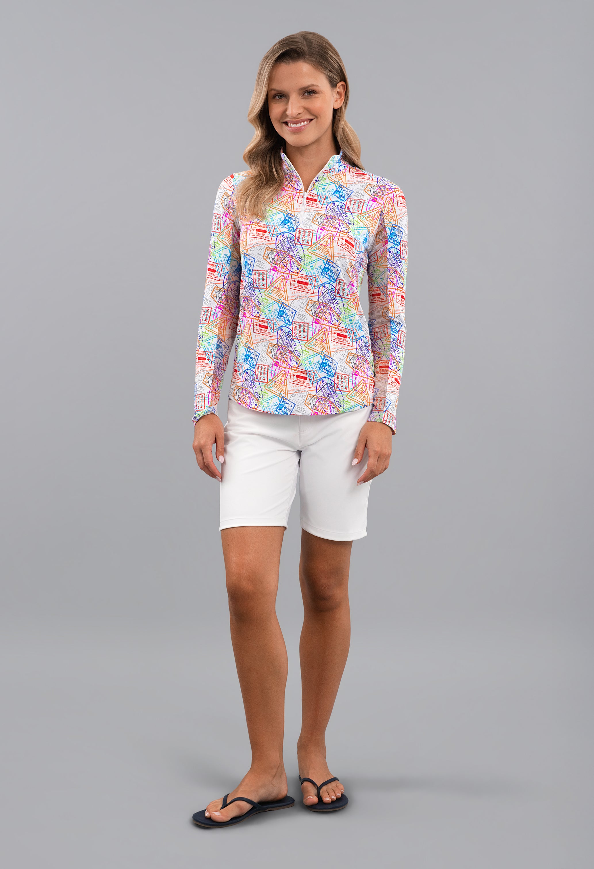 Global Impression Long Sleeve Mock Neck Top