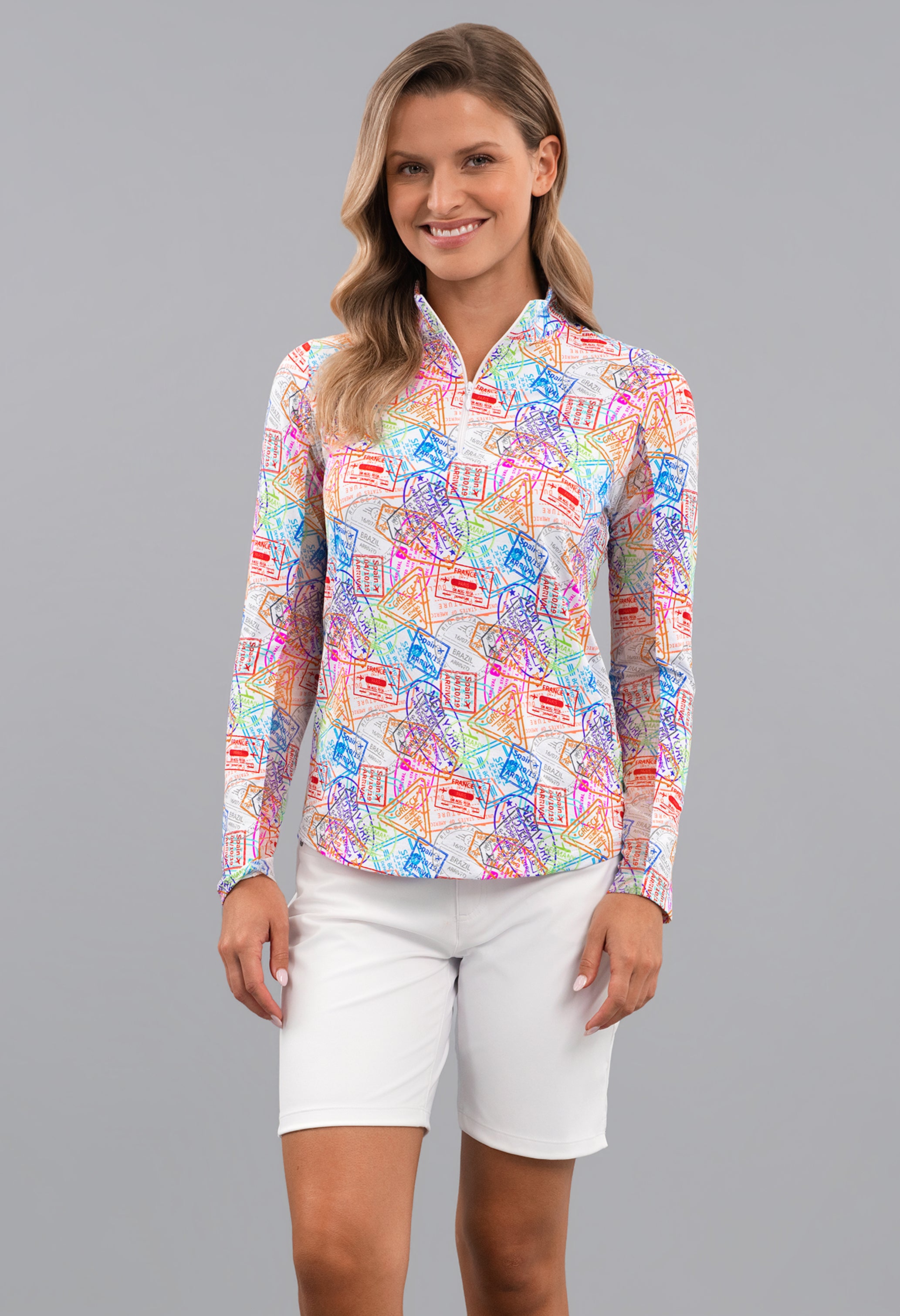 Global Impression Long Sleeve Mock Neck Top