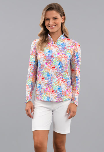 Global Impression Long Sleeve Mock Neck Top