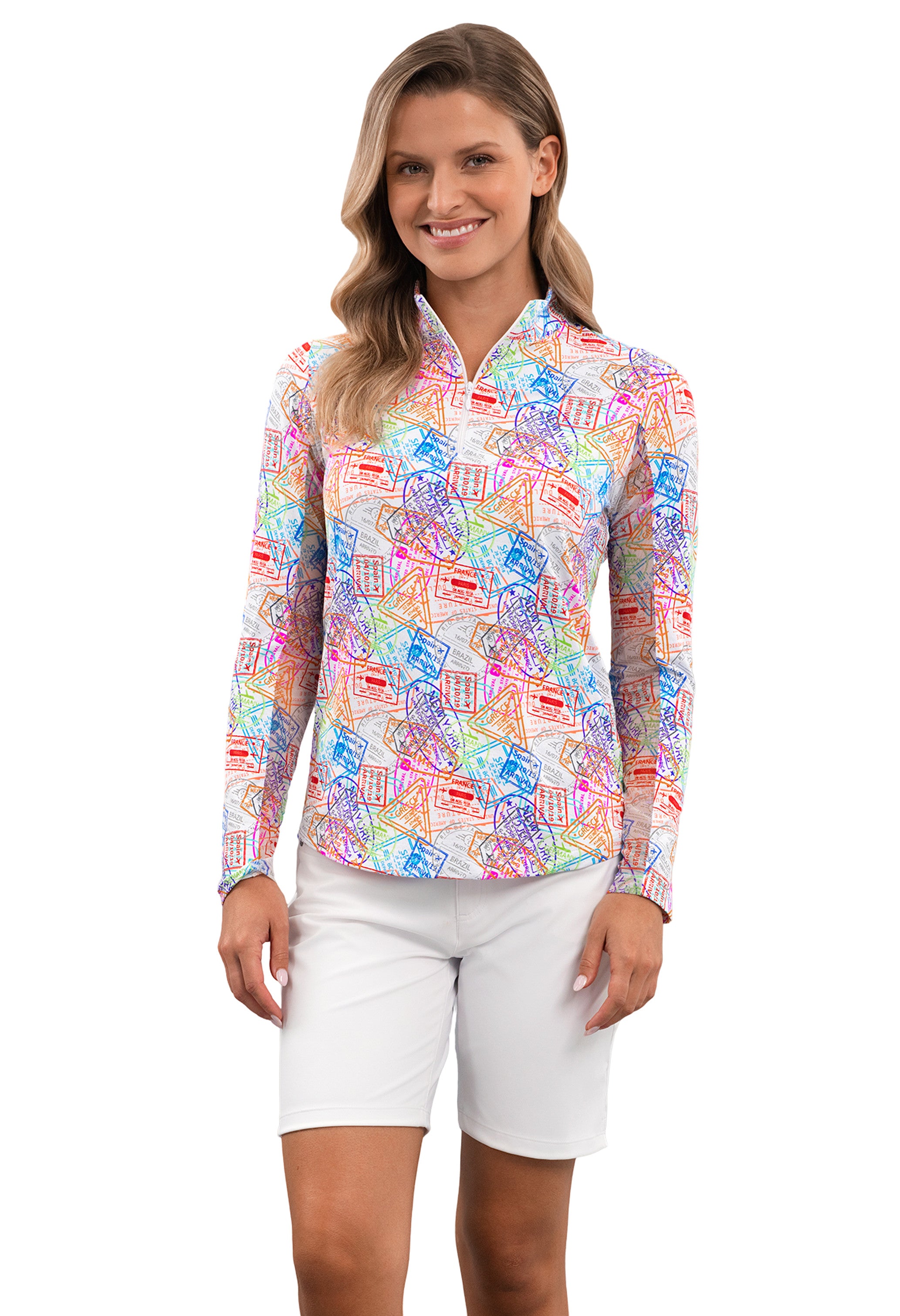 Global Impression Long Sleeve Mock Neck Top