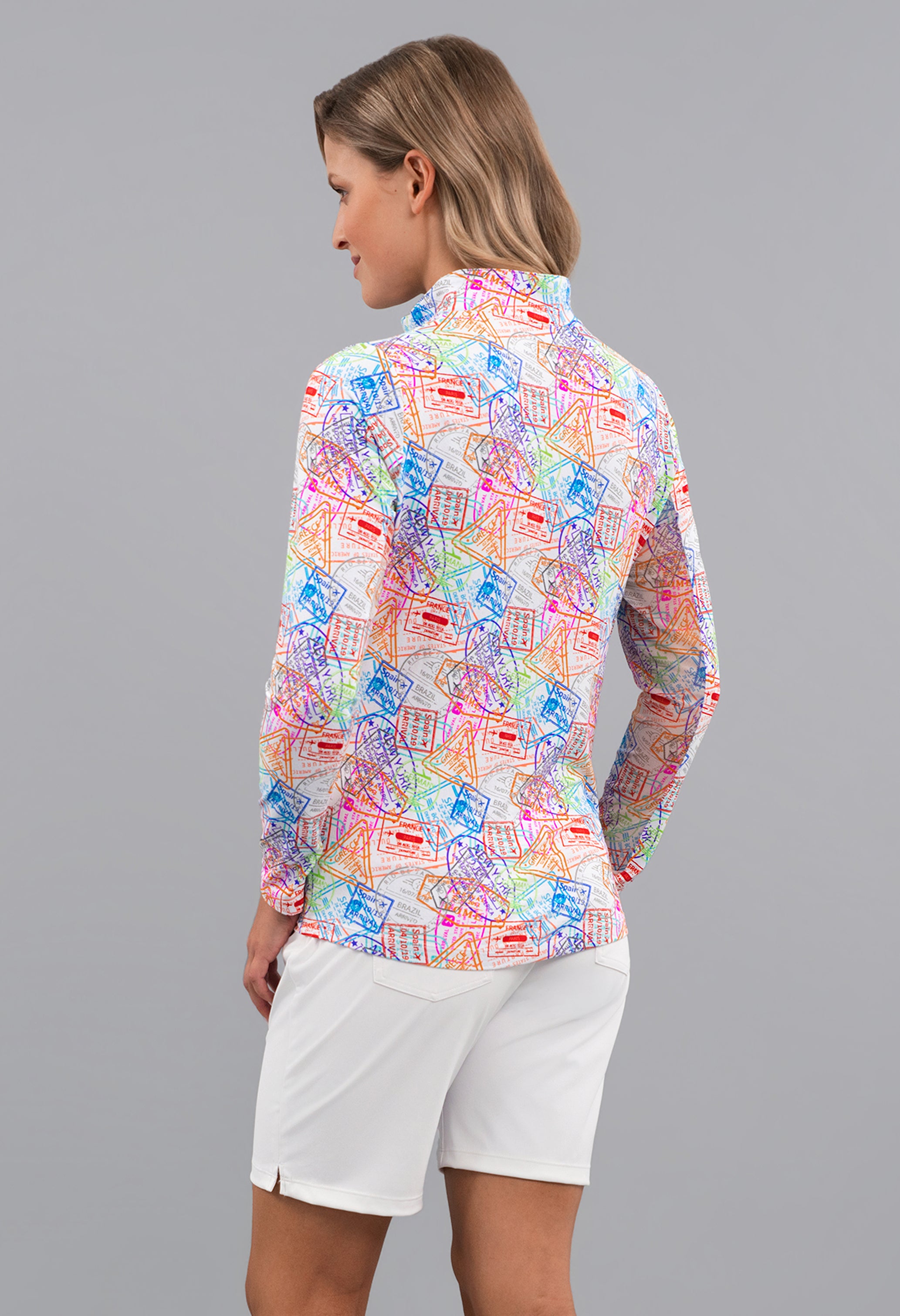 Global Impression Long Sleeve Mock Neck Top