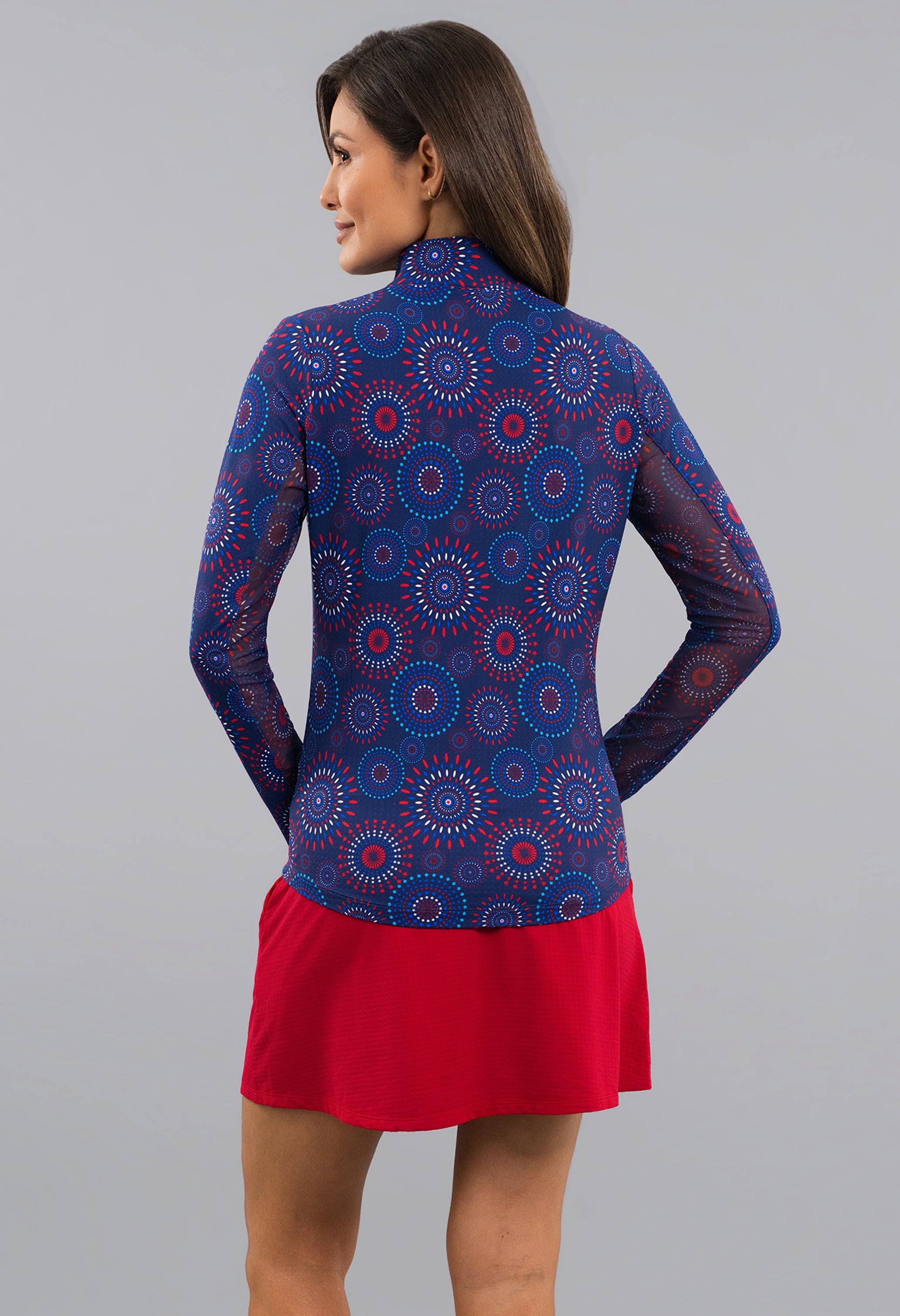 Patriot Pop Long Sleeve Mock Neck Top