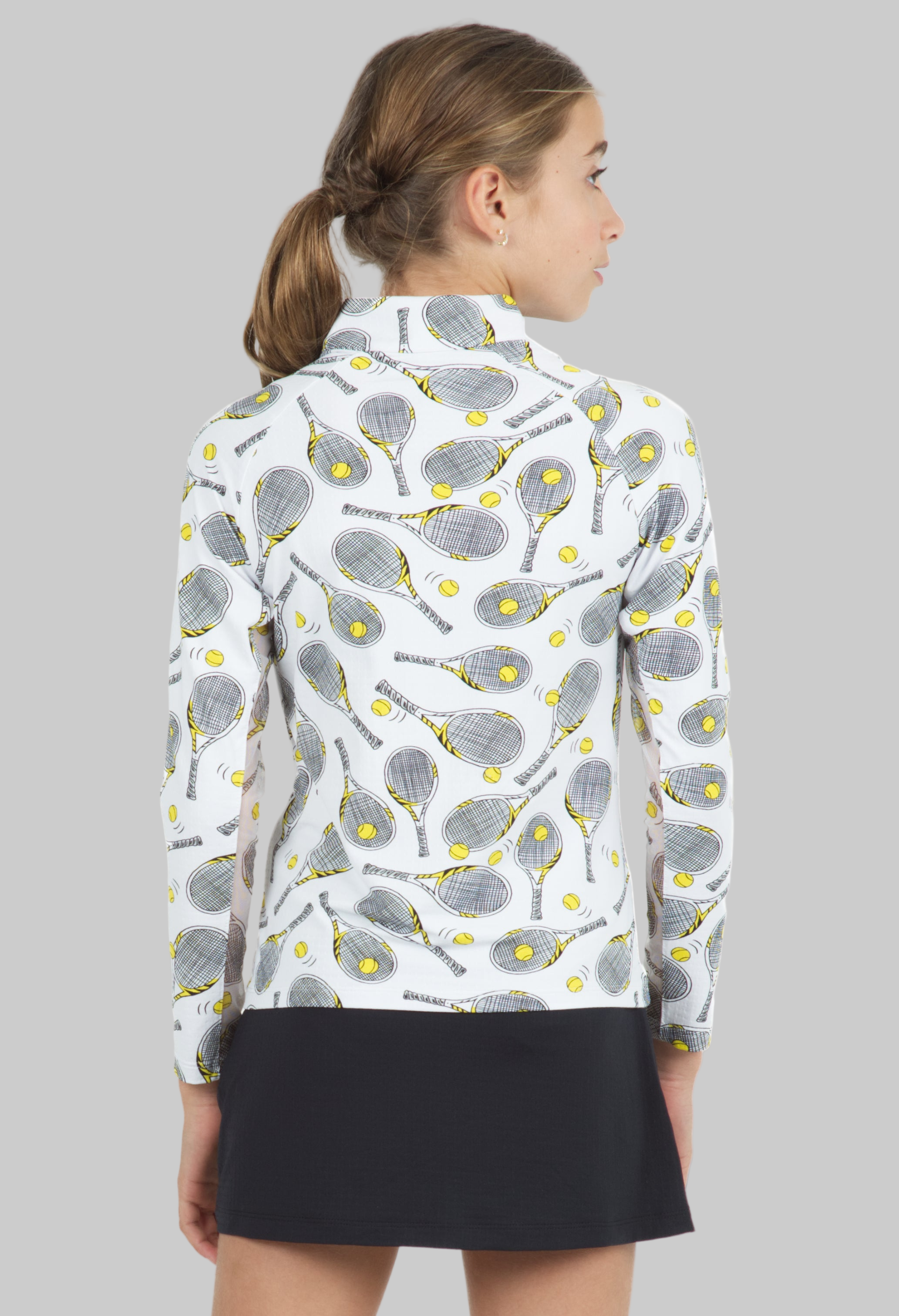 Youth Venus Print Long Sleeve Mock Neck Top