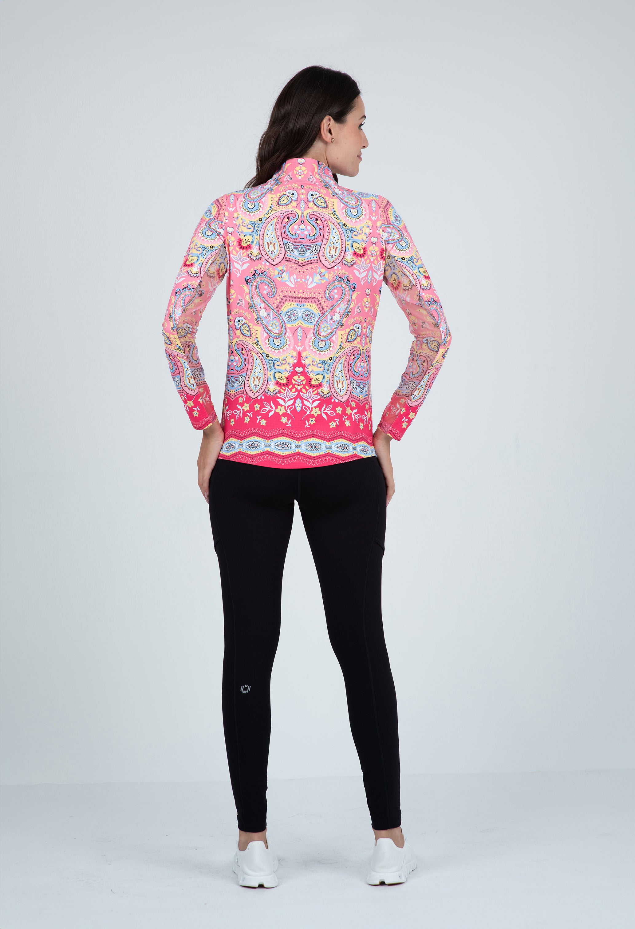 Vicki Print Long Sleeve Mock Neck Top