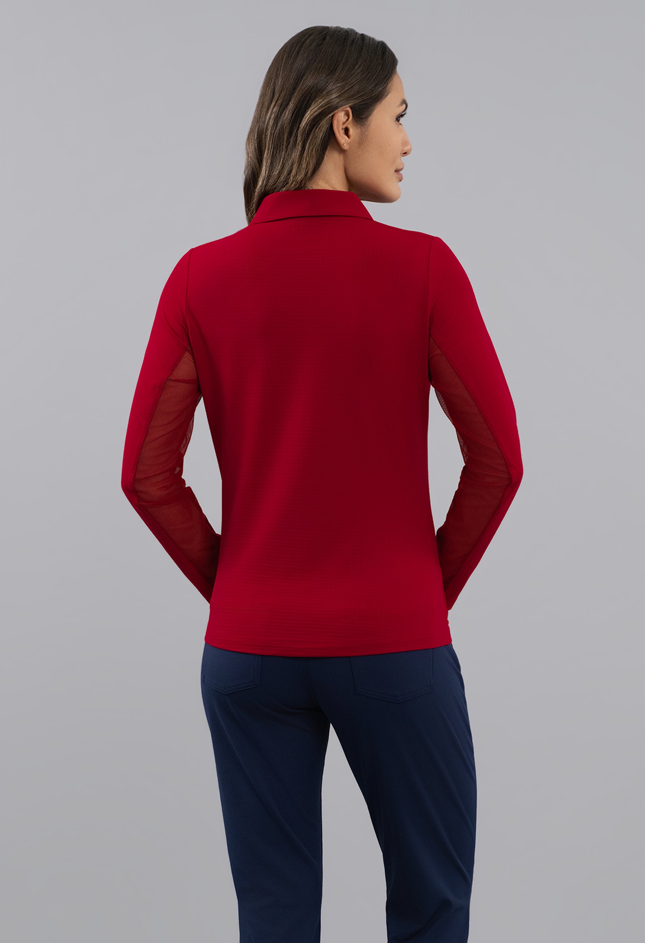 Long Sleeve Zip Polo