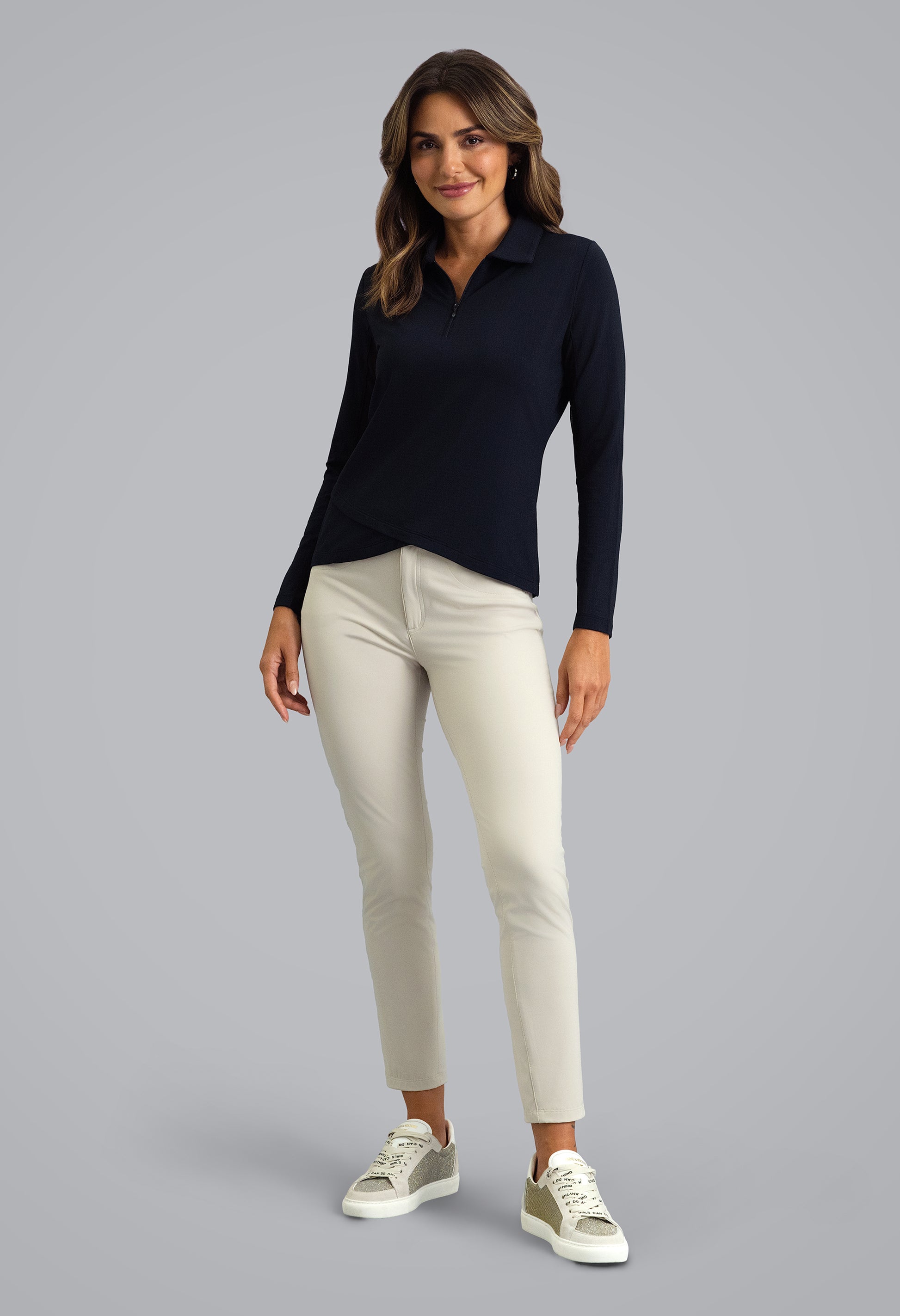 IBKÜL - Long Sleeve Zip Polo - Color: Black