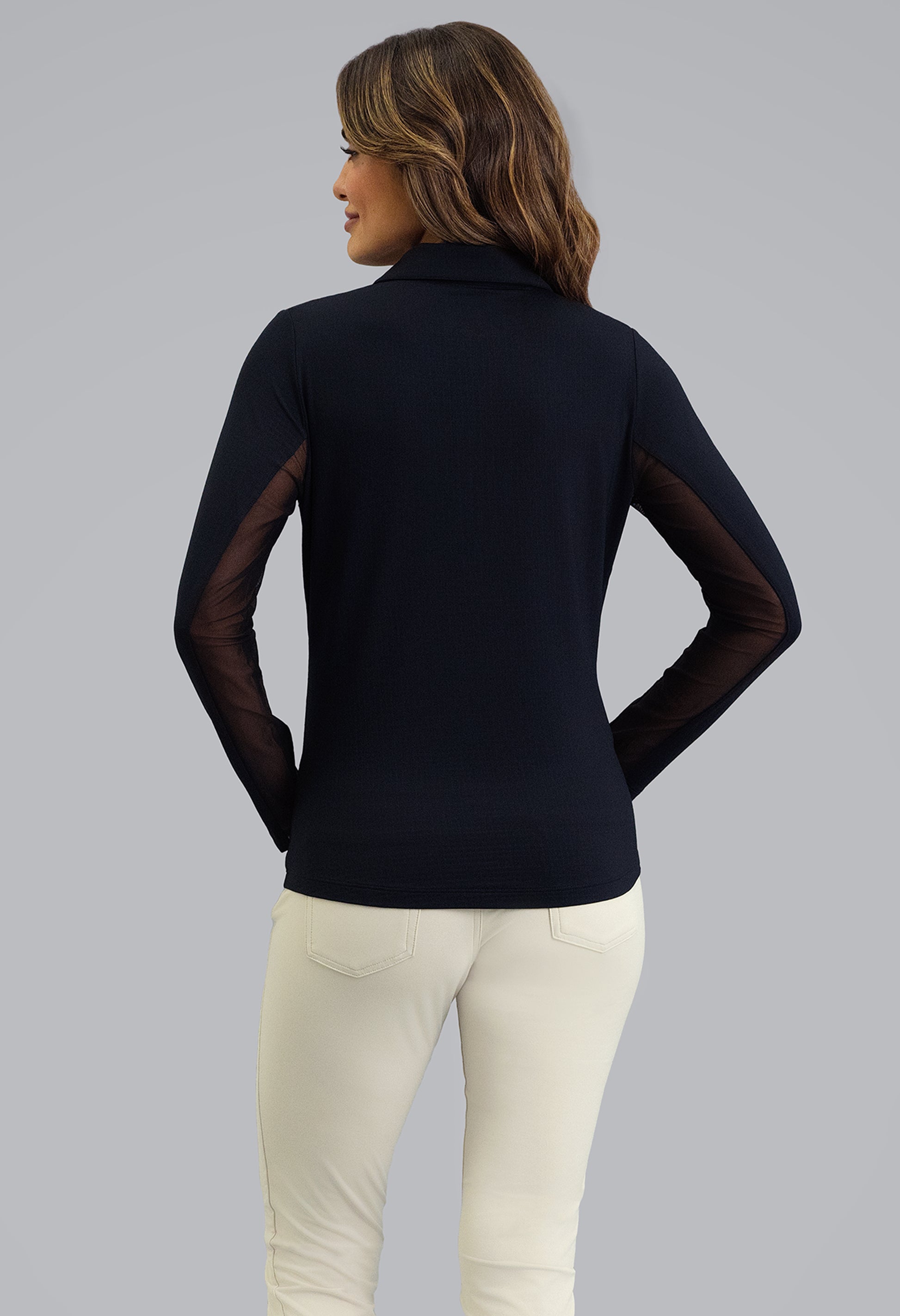 IBKÜL - Long Sleeve Zip Polo - Color: Black