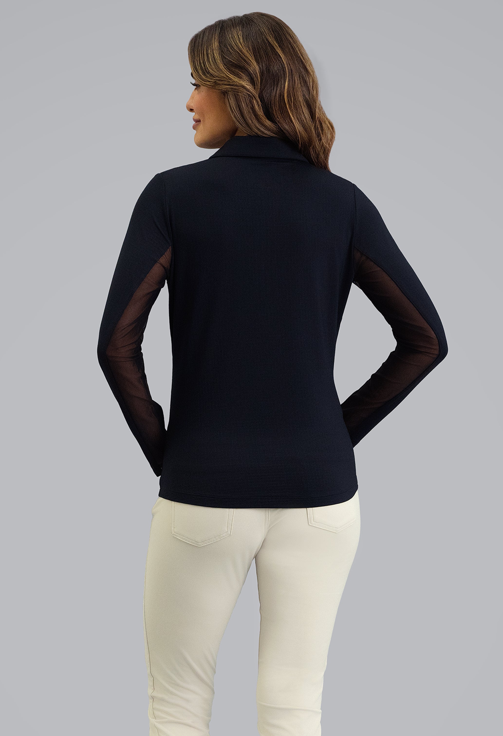 IBKÜL - Long Sleeve Zip Polo - Color: Black