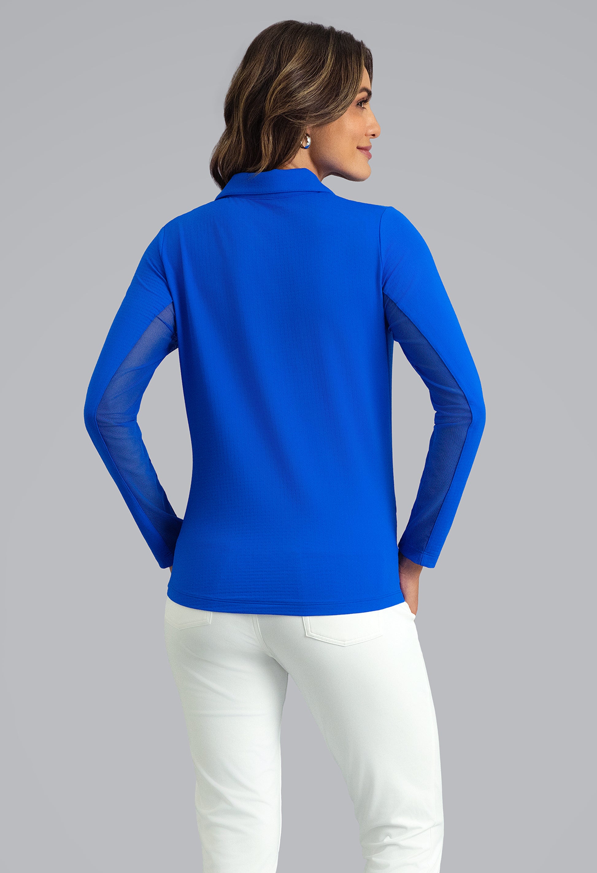 IBKÜL - Long Sleeve Zip Polo - Color: Blue
