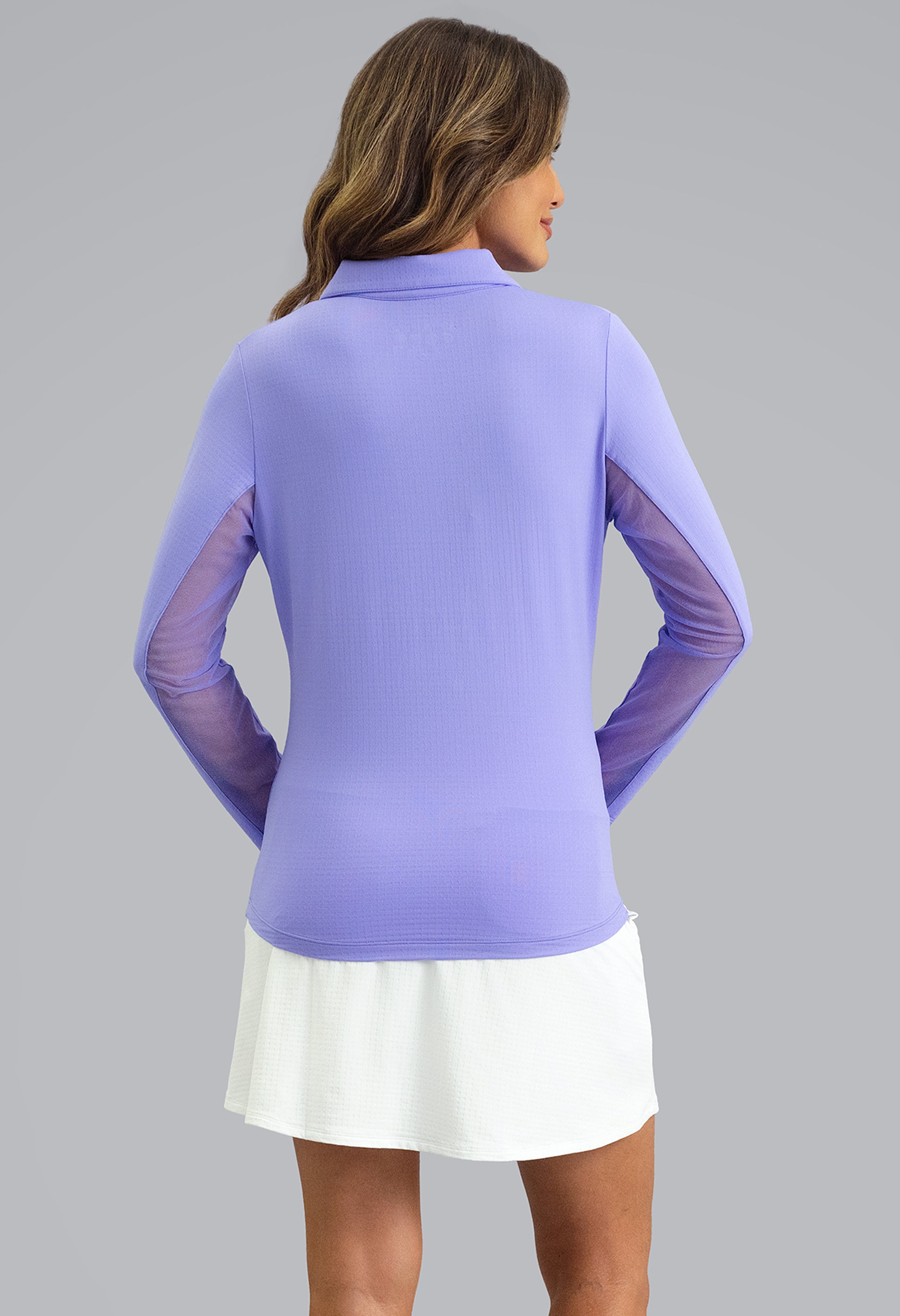 IBKÜL - Long Sleeve Zip Polo - Color: Lavender