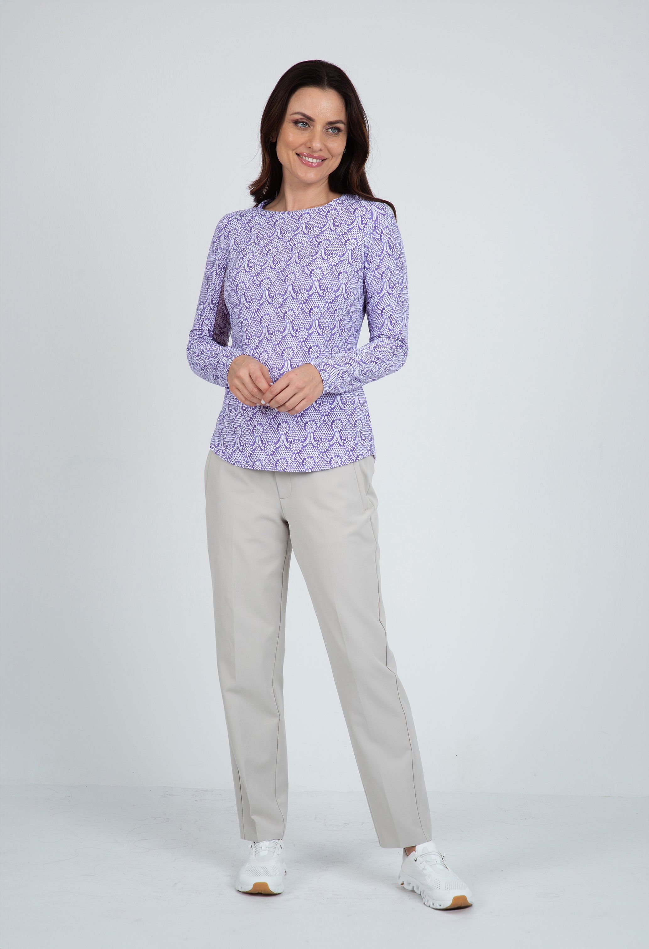 Leslie Print Long Sleeve Crew Neck