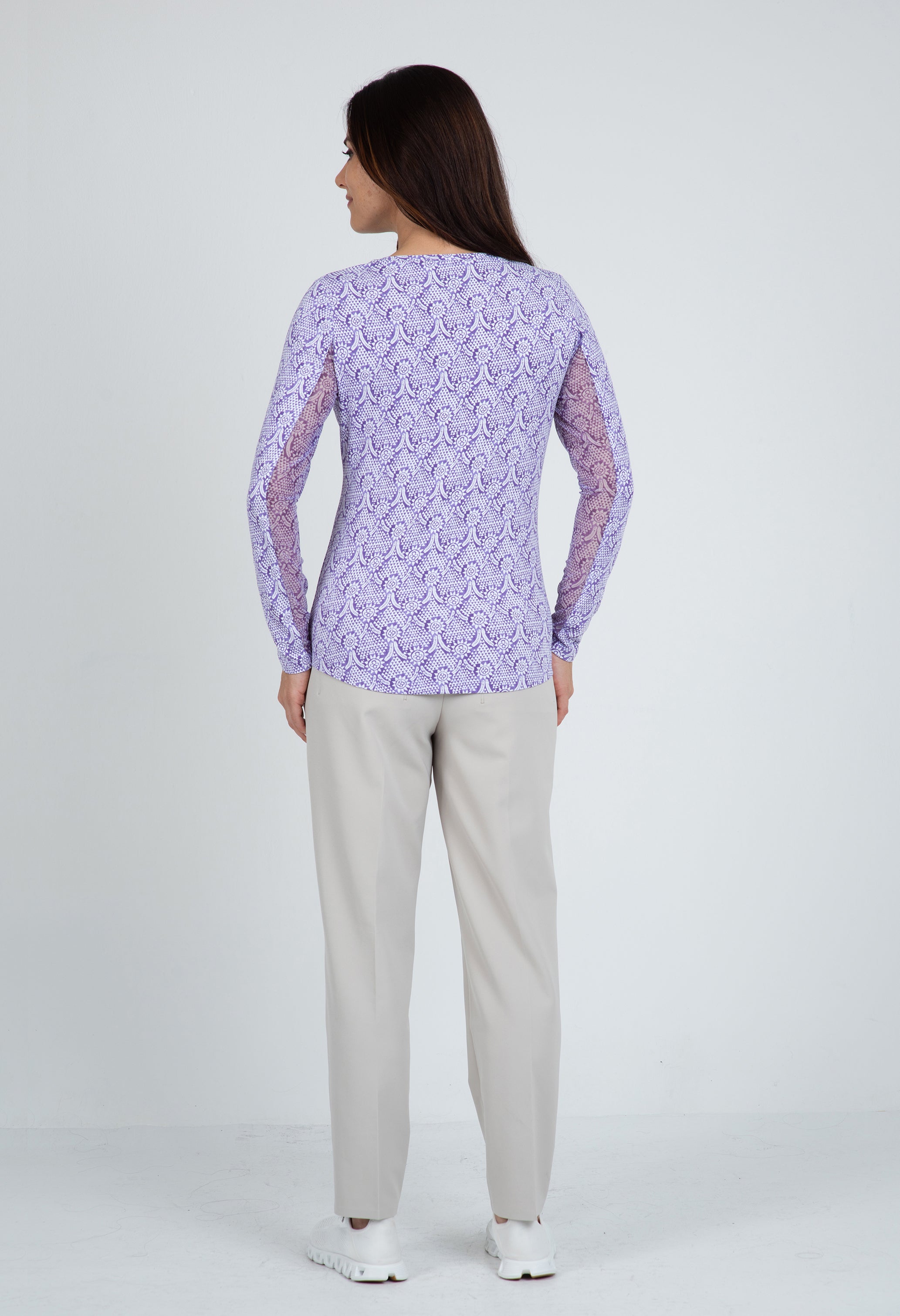 Leslie Print Long Sleeve Crew Neck