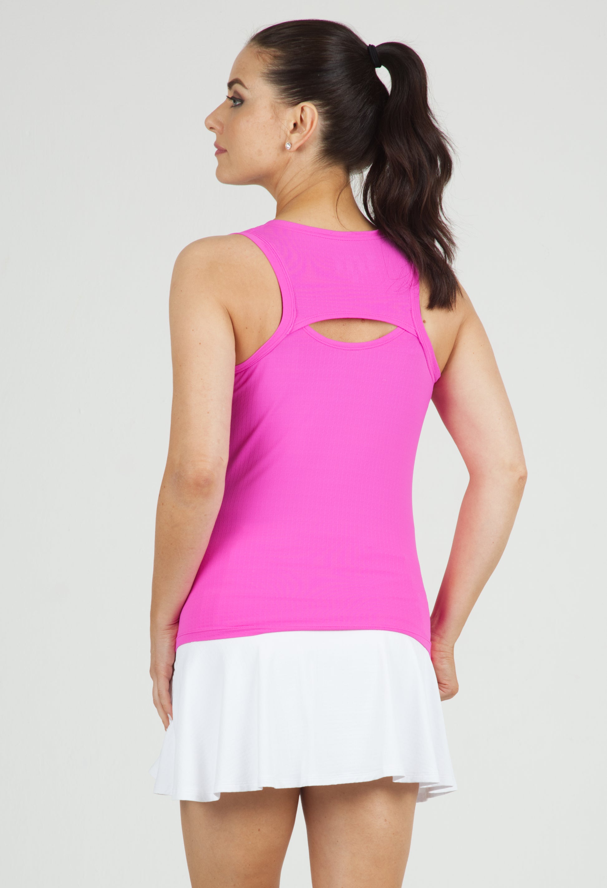 IBKÜL - Solid Tennis Tank Top - 15000 - Color: Hot Pink