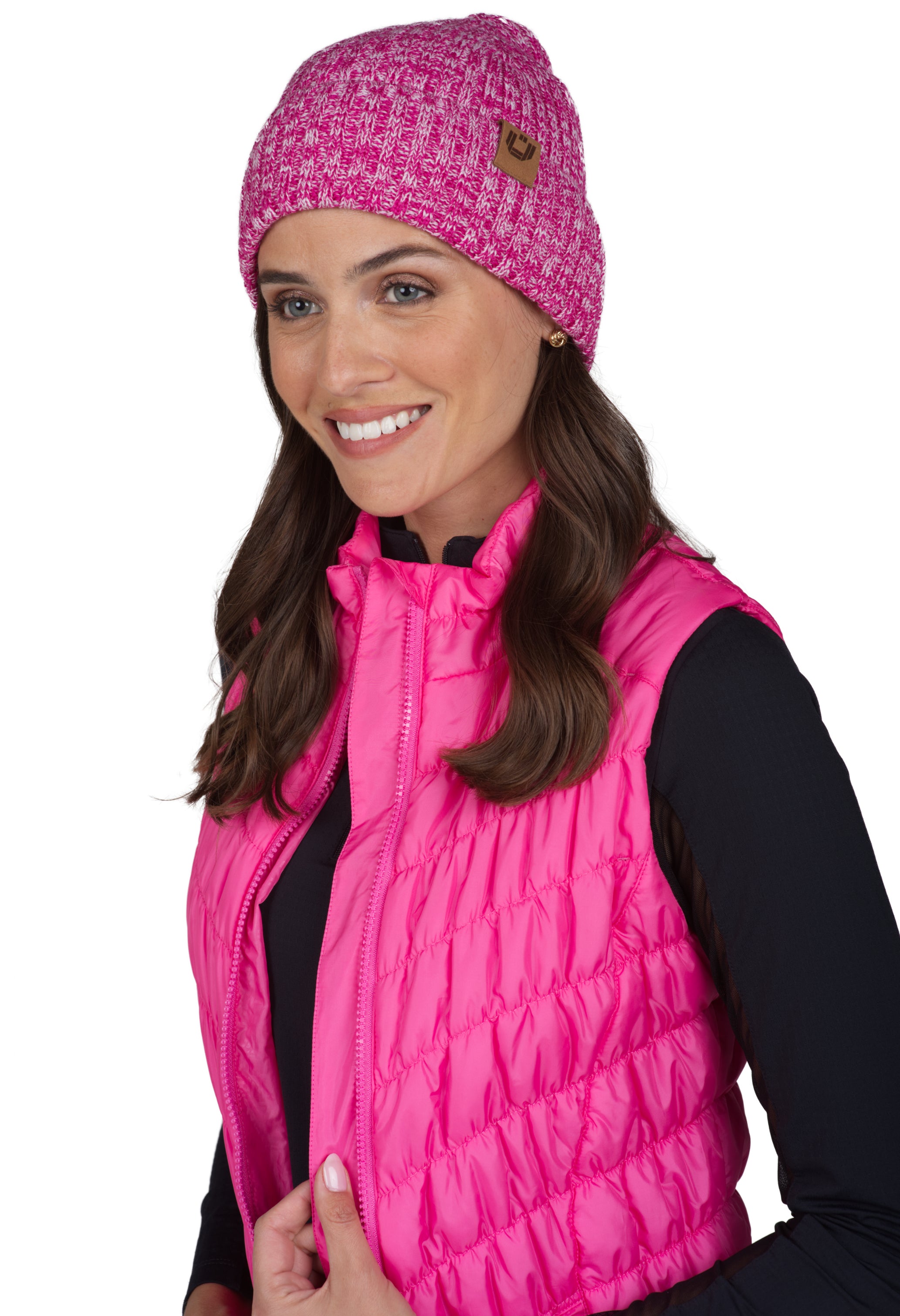 IBKÜL - Knit Hat - 18000 - Color: Hot Pink/White