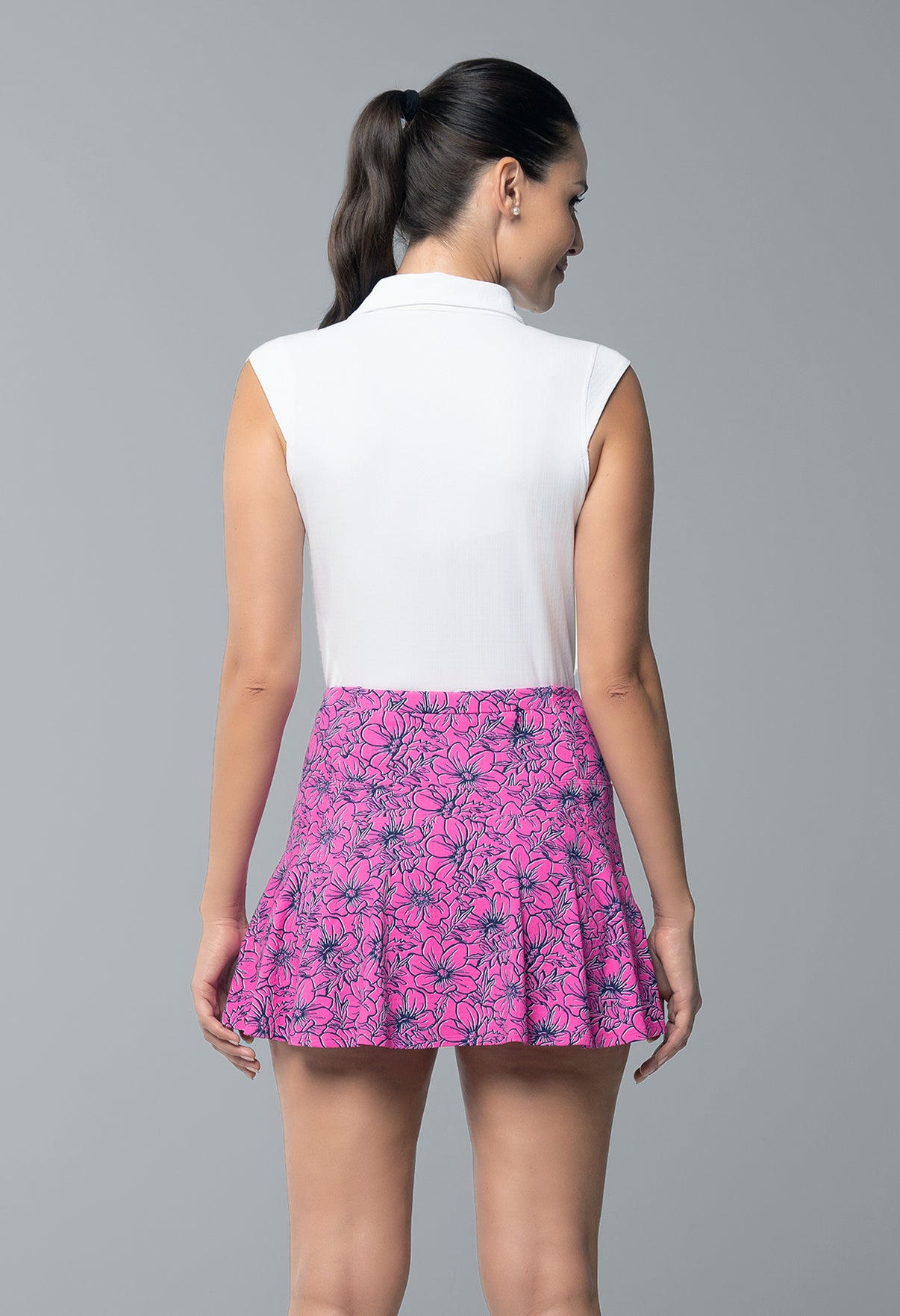 IBKÜL - Diana Print Swing Skort – 22930 - Color: Hot Pink/Navy