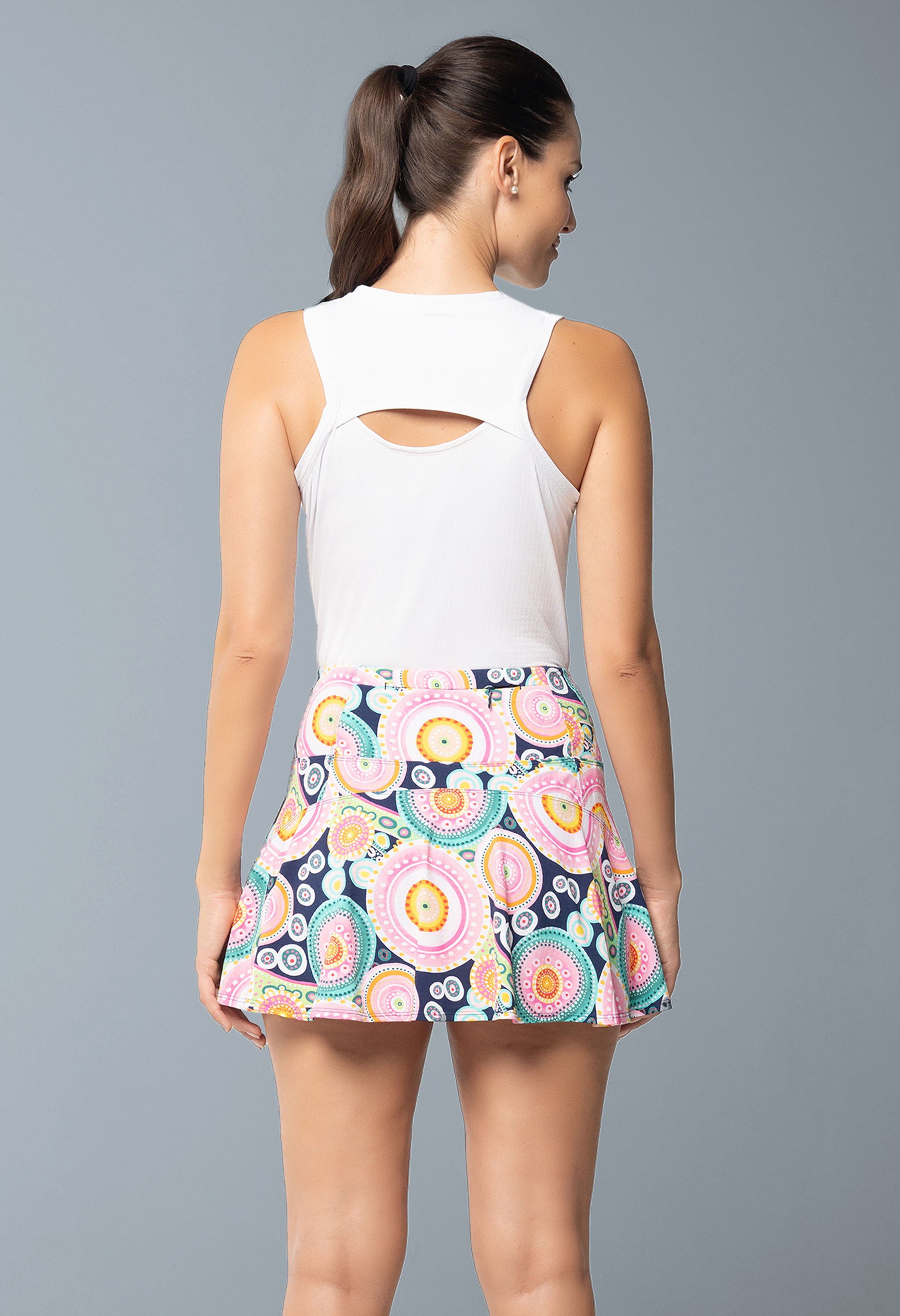 IBKÜL - Leona Print Swing Skort – 22933 - Color: Navy Multi