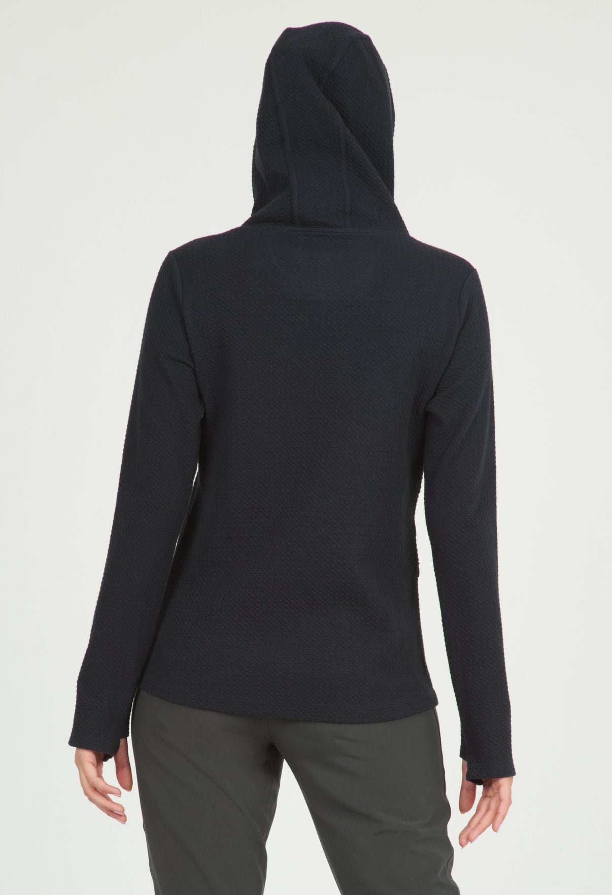 IBKÜL - Solid Popcorn Stitch Hoody - 30000 - Color: Black