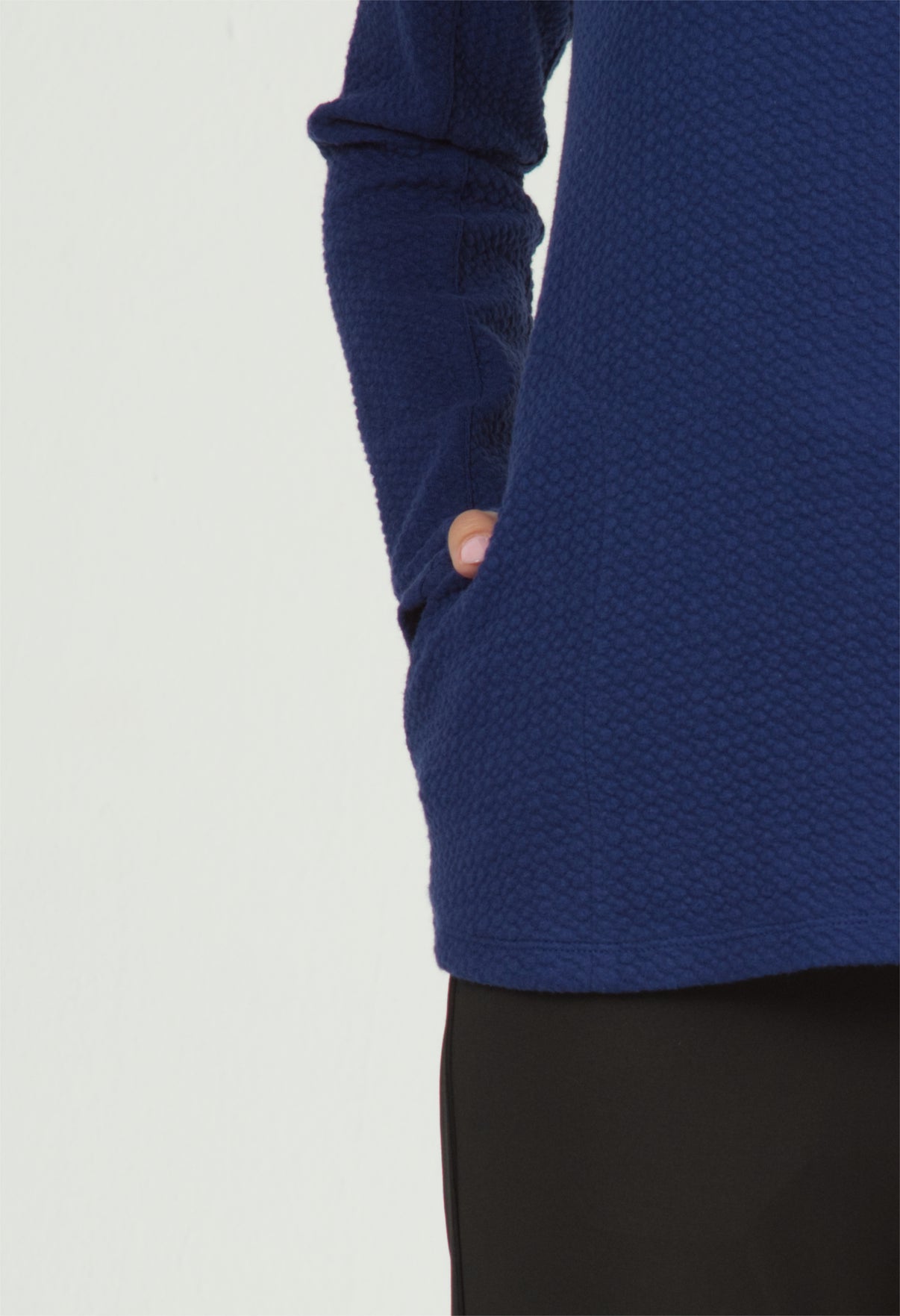 IBKÜL - Solid Popcorn Stitch Hoody - 30000 - Color: Navy