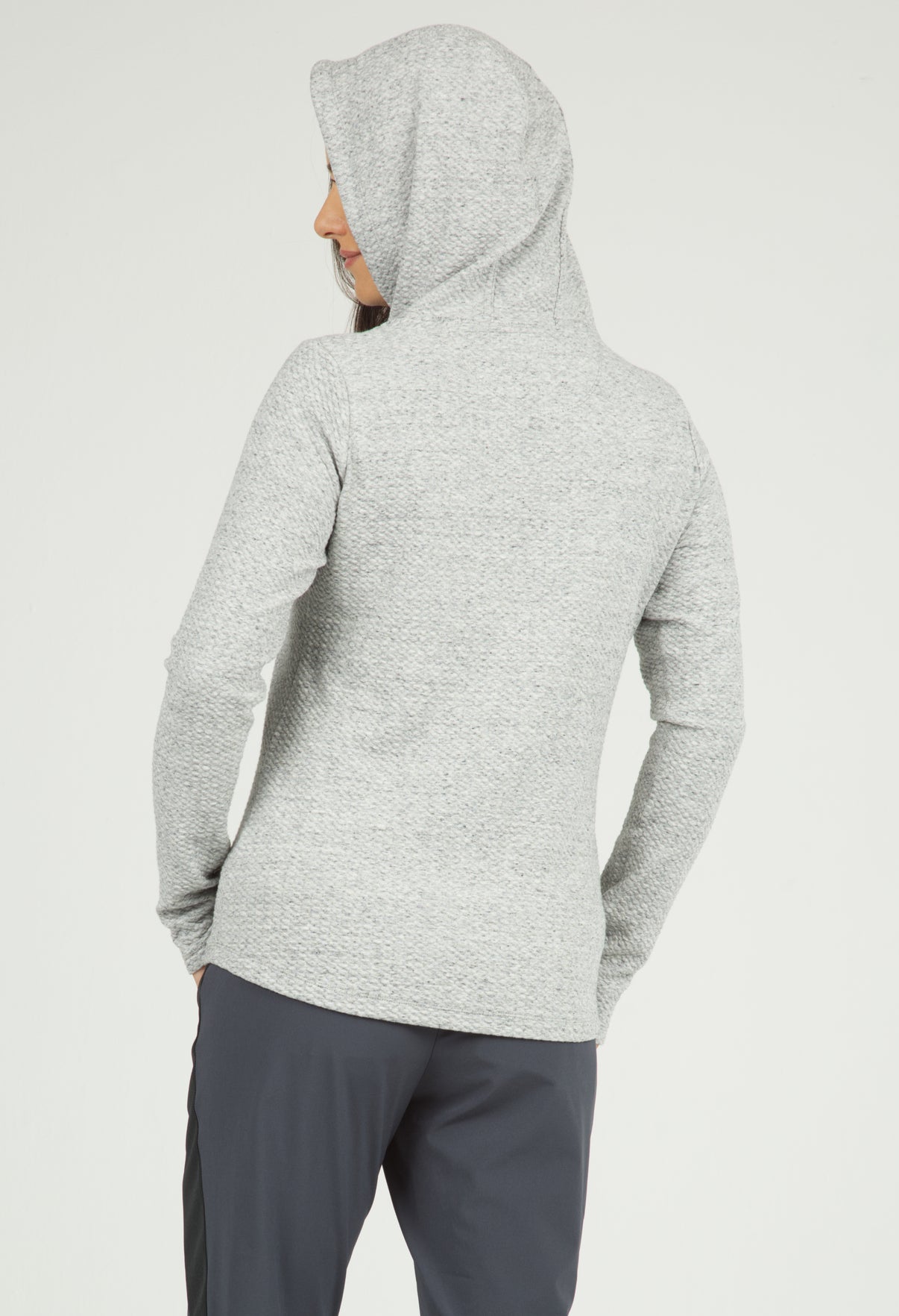 IBKÜL - Solid Popcorn Stitch Hoody - 30000 - Color: Oxford