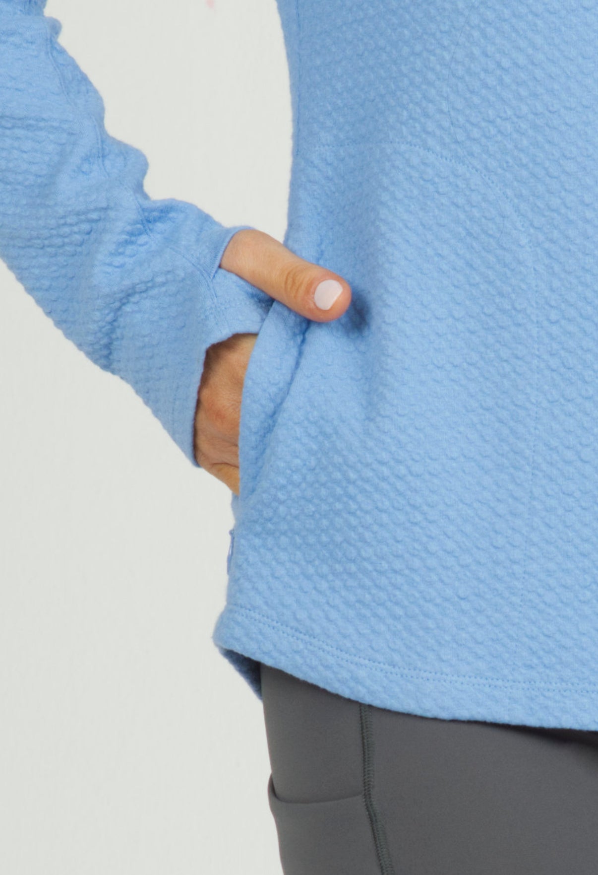 IBKÜL - Solid Popcorn Stitch Hoody - 30000 - Color: Peri