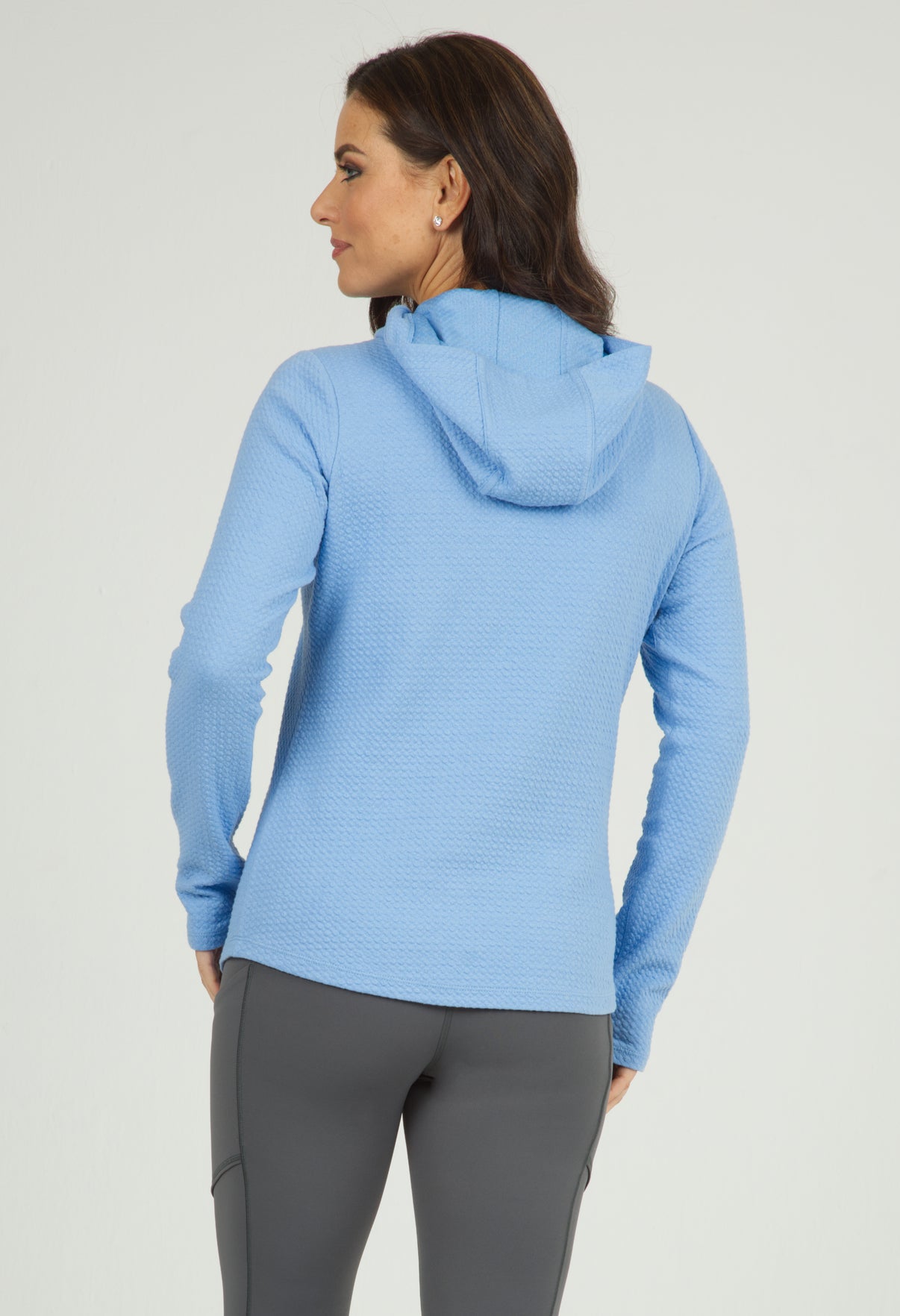 IBKÜL - Solid Popcorn Stitch Hoody - 30000 - Color: Peri