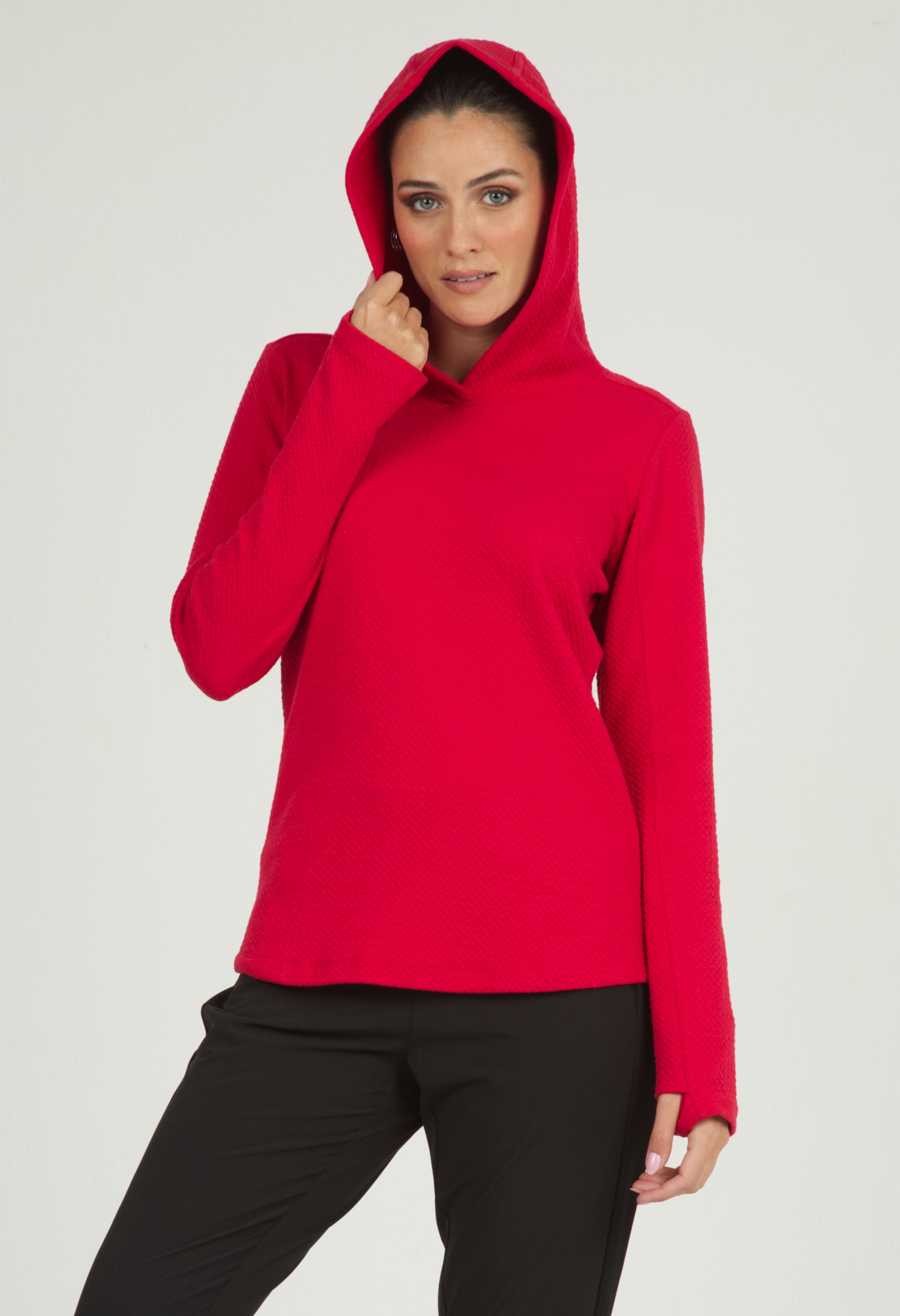 Solid Popcorn Stitch Hoody