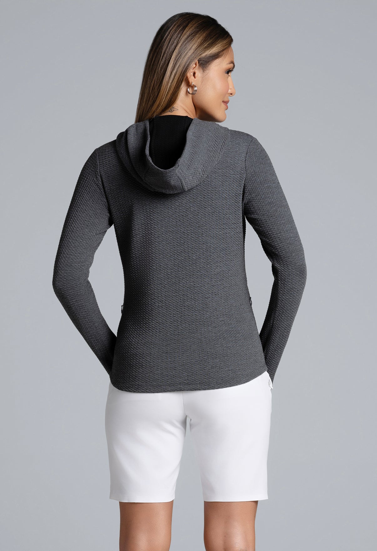 IBKUL - Solid Popcorn Stitch Hoody - 30001 - Color: Black