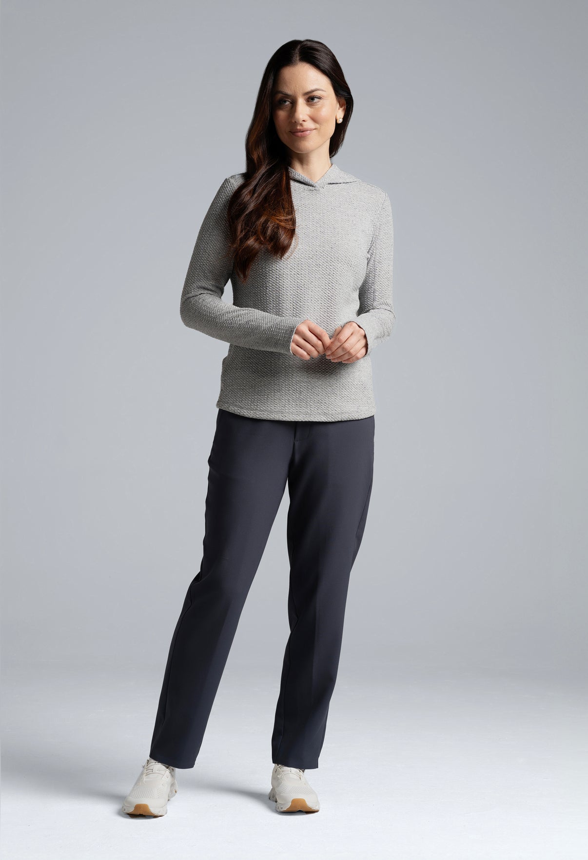 IBKÜL - Solid Popcorn Stitch Hoody - 30001 - Color: Oxford