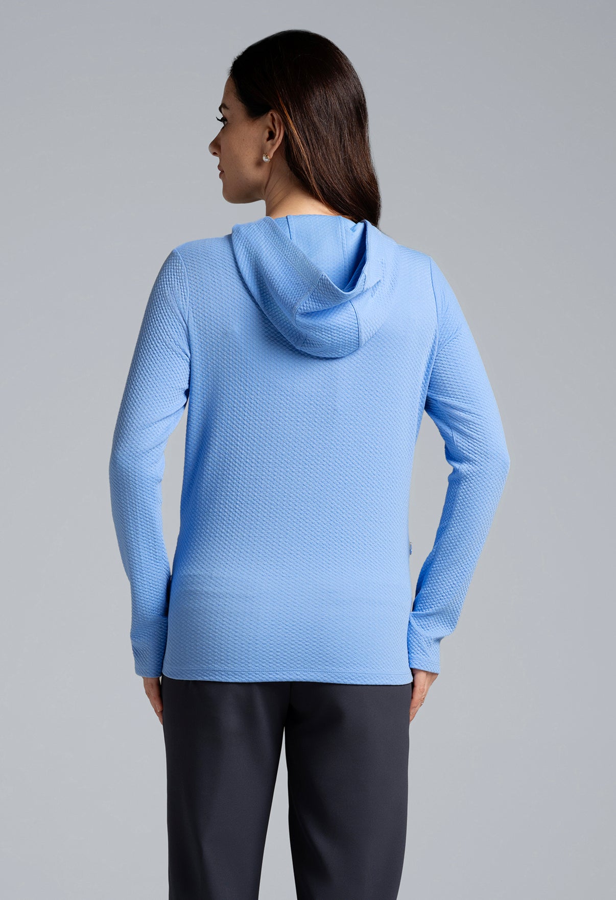 IBKÜL - Solid Popcorn Stitch Hoody - 30001 - Color: Peri