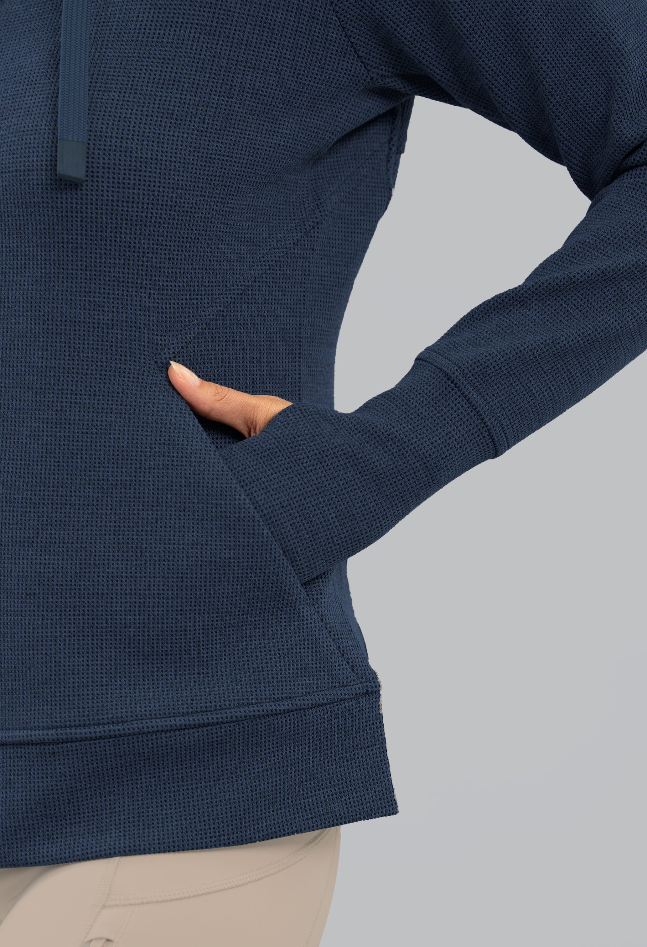 Micro Waffle Knit Zip Hoody Jacket