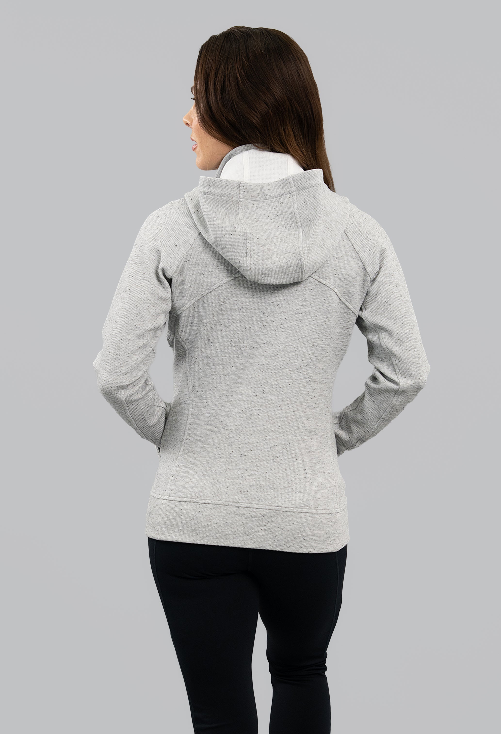 Micro Waffle Knit Zip Hoody Jacket