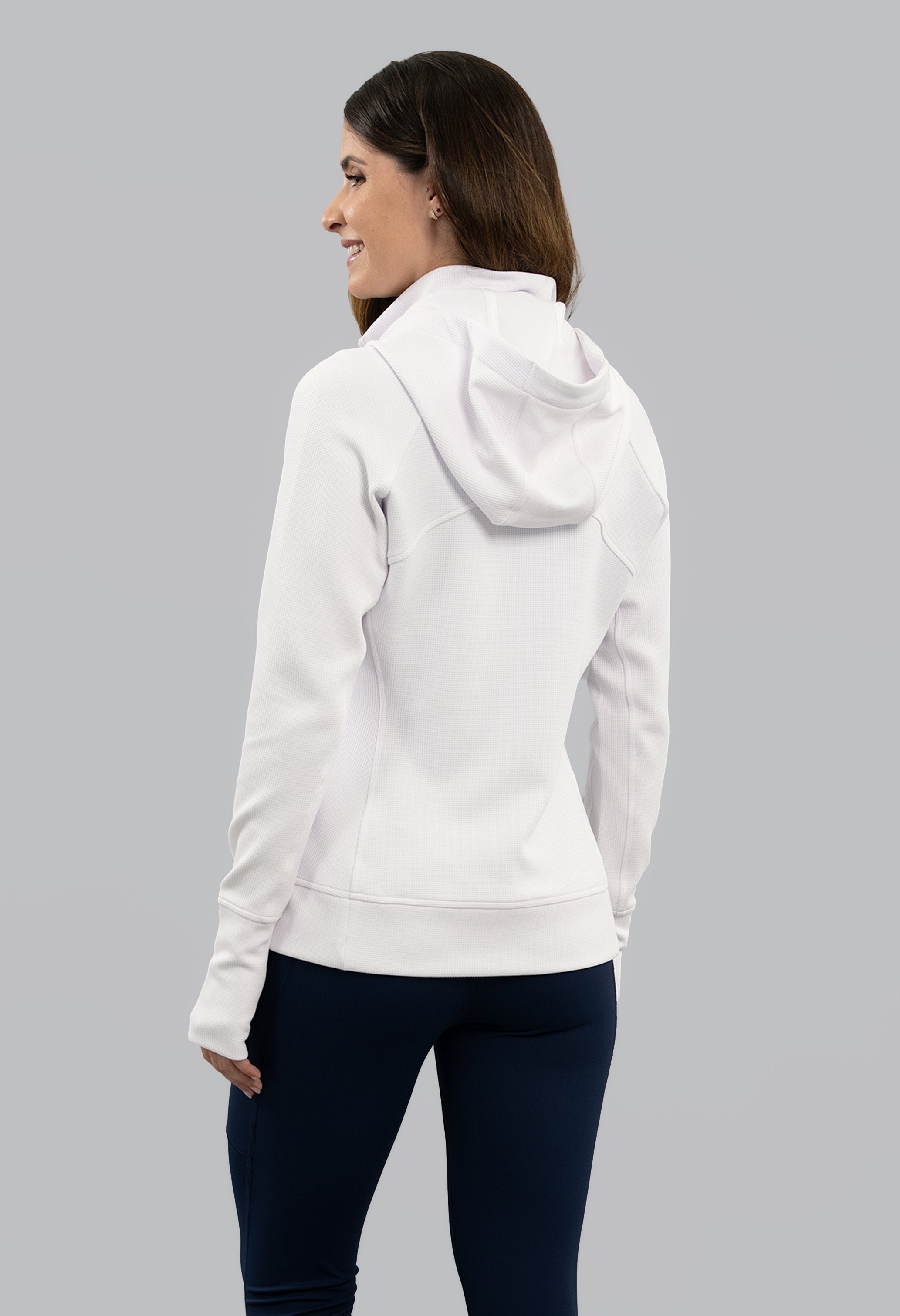 Micro Waffle Knit Zip Hoody Jacket