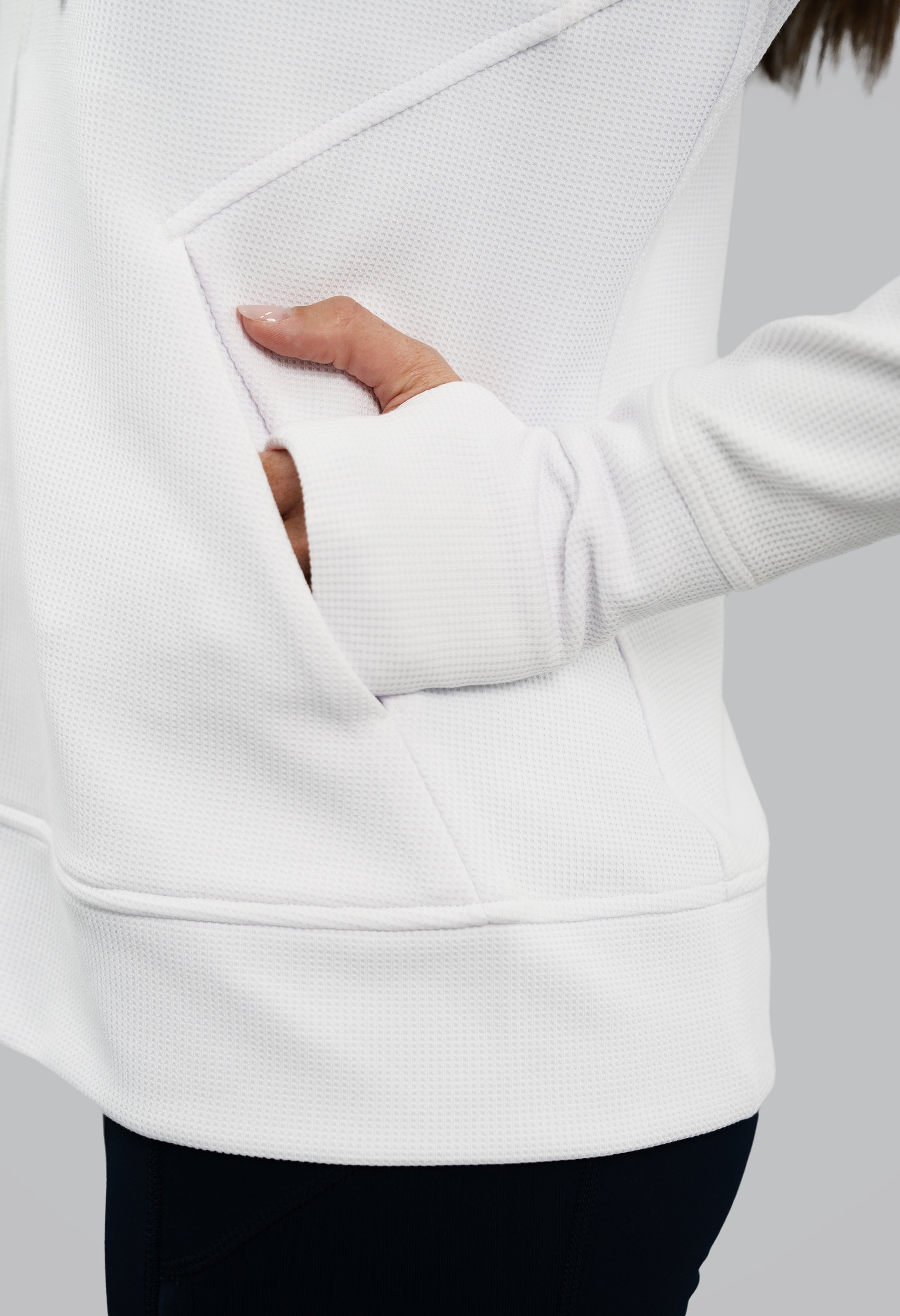 Micro Waffle Knit Zip Hoody Jacket