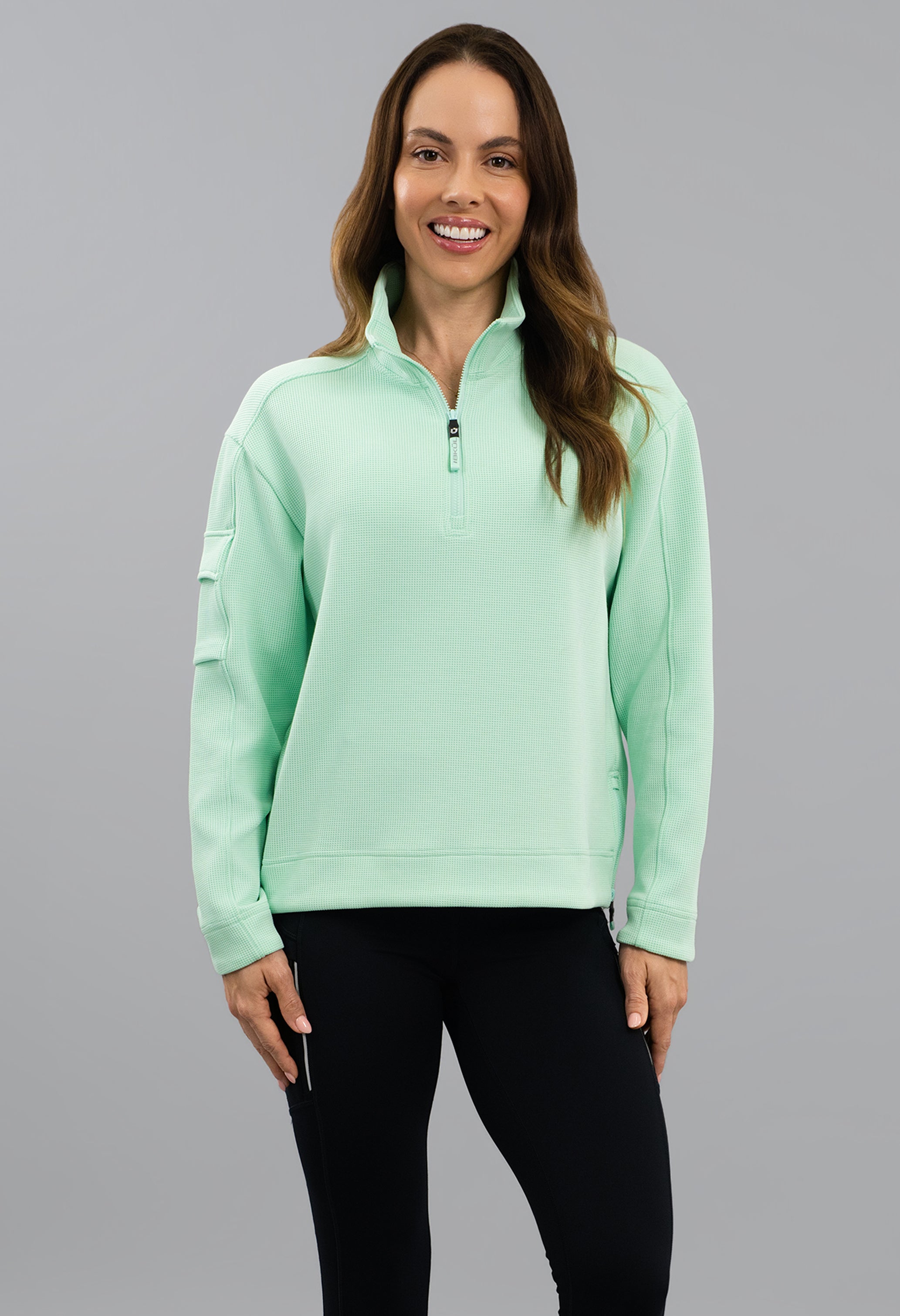 Micro Waffle Knit 1/4 Zip Pullover