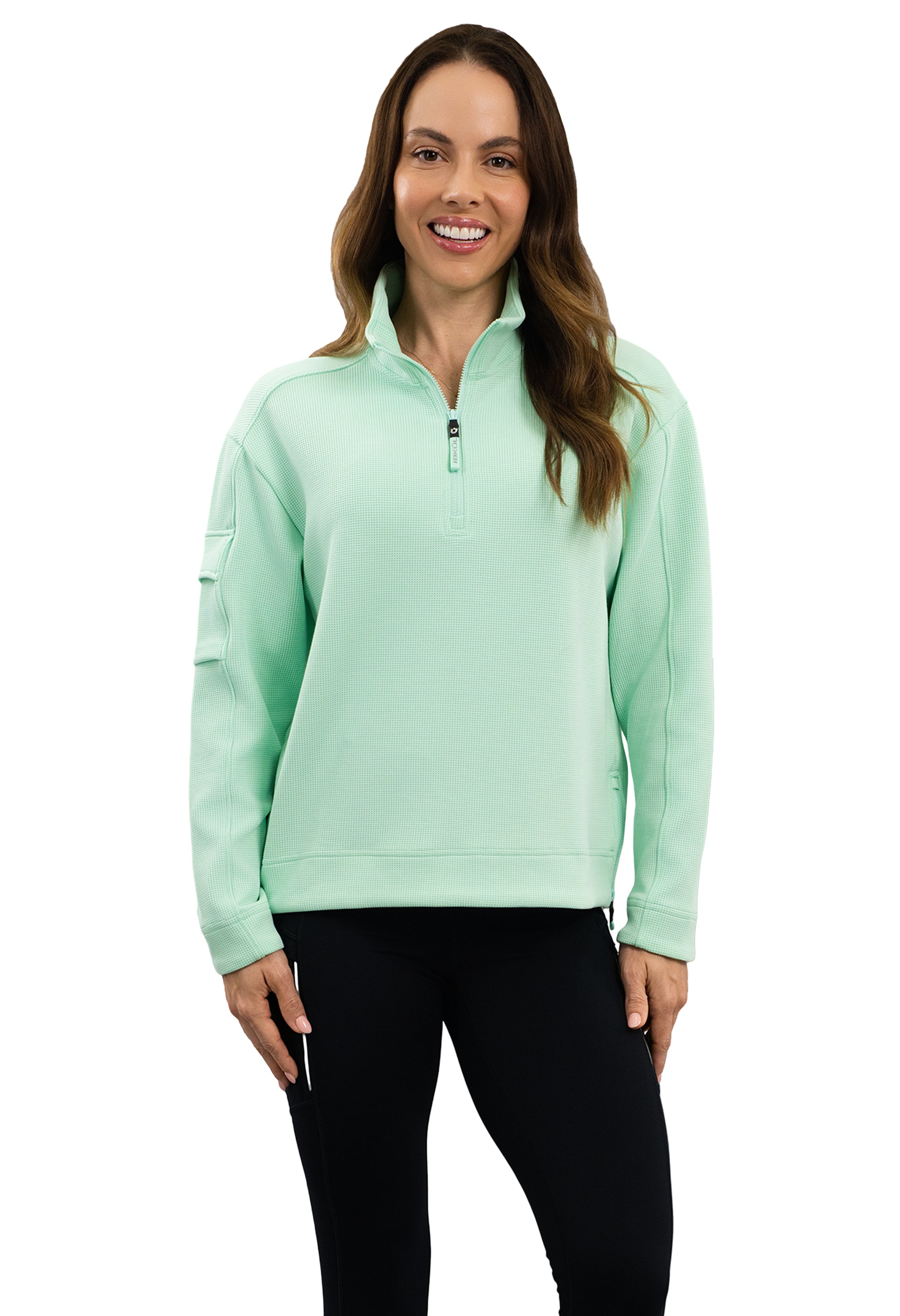 Micro Waffle Knit 1/4 Zip Pullover