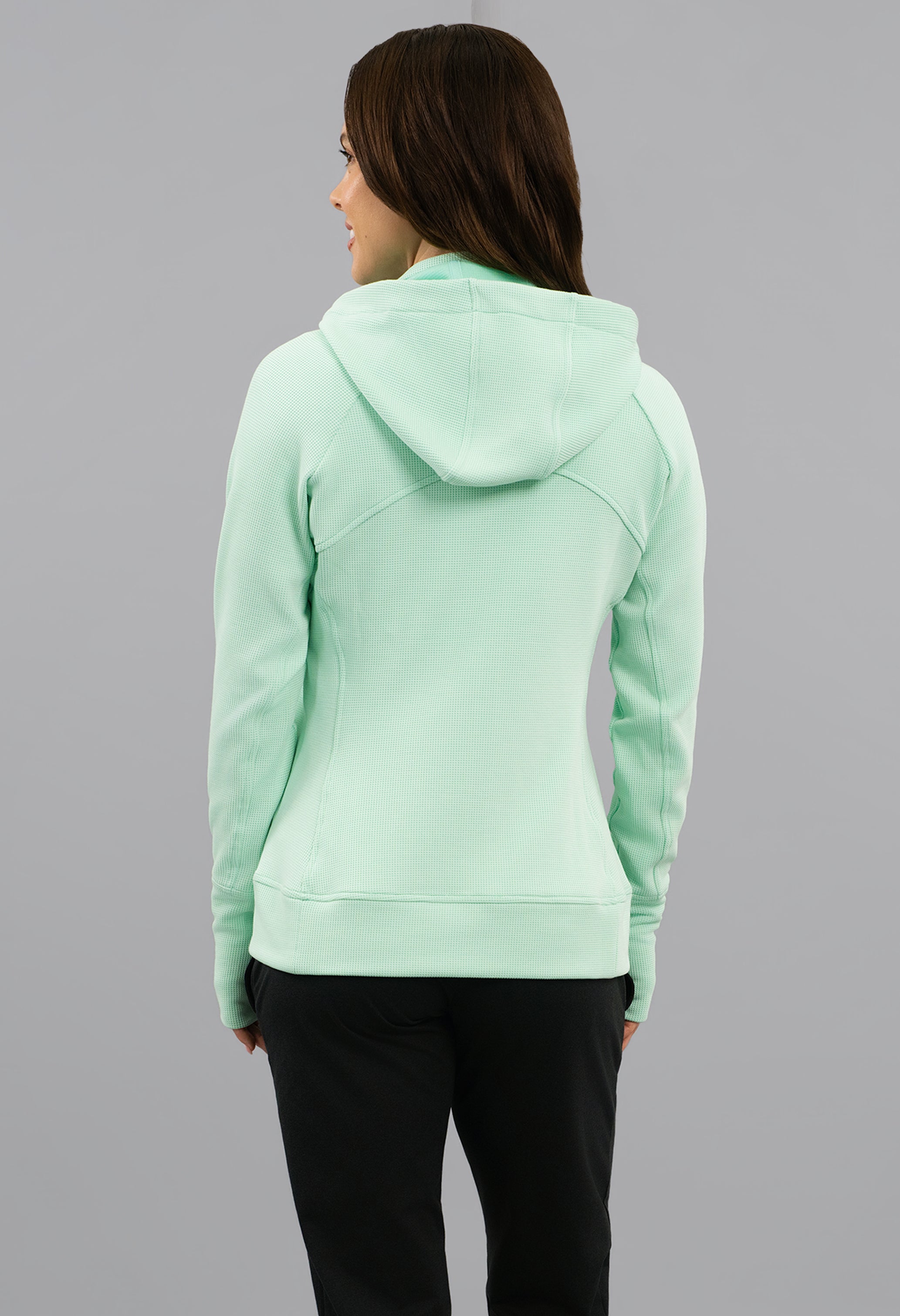 Micro Waffle Knit Zip Hoody Jacket
