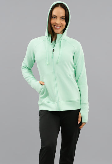 Micro Waffle Knit Zip Hoody Jacket