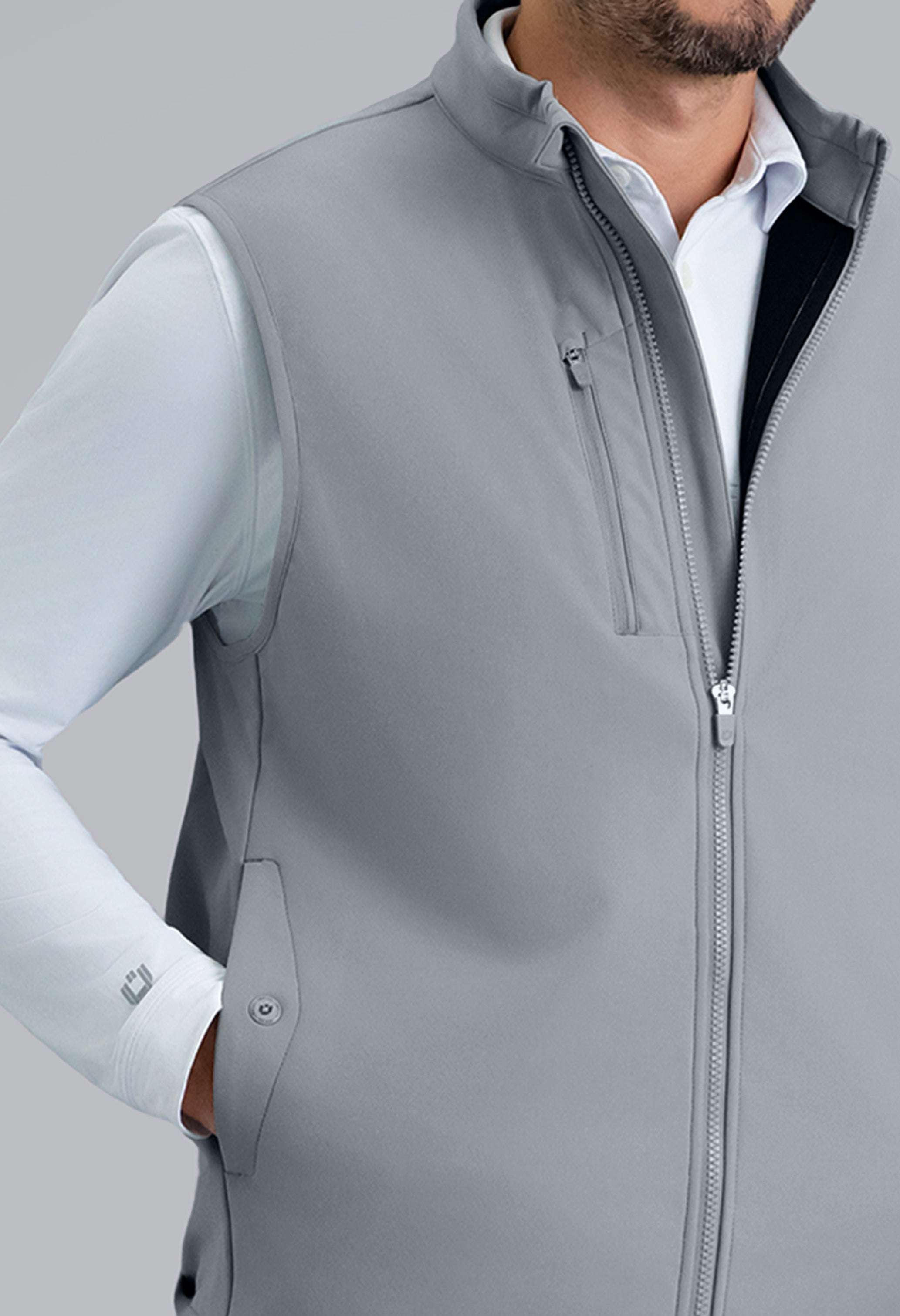 IBKÜL - Men's Magic Shield Vest - Color: Silver w/Black Contrast