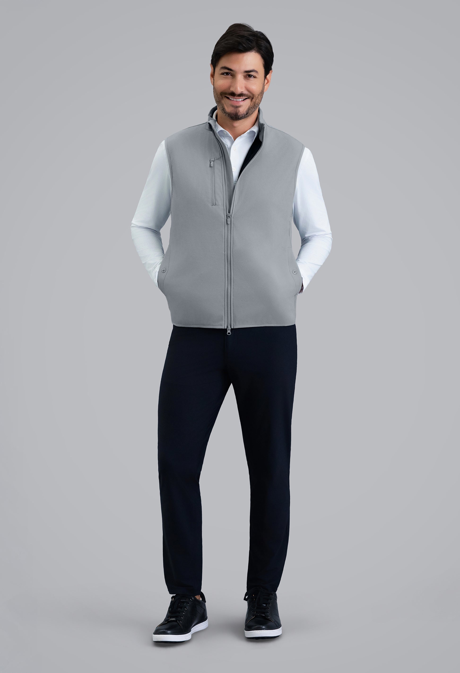 IBKÜL - Men's Magic Shield Vest - Color: Silver w/Black Contrast