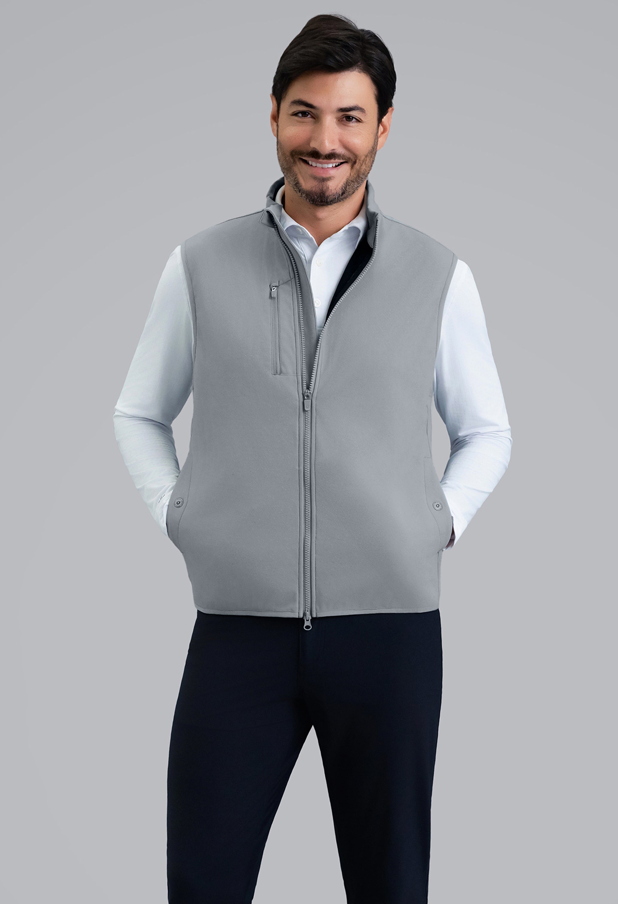 IBKÜL - Men's Magic Shield Vest - Color: Silver w/Black Contrast